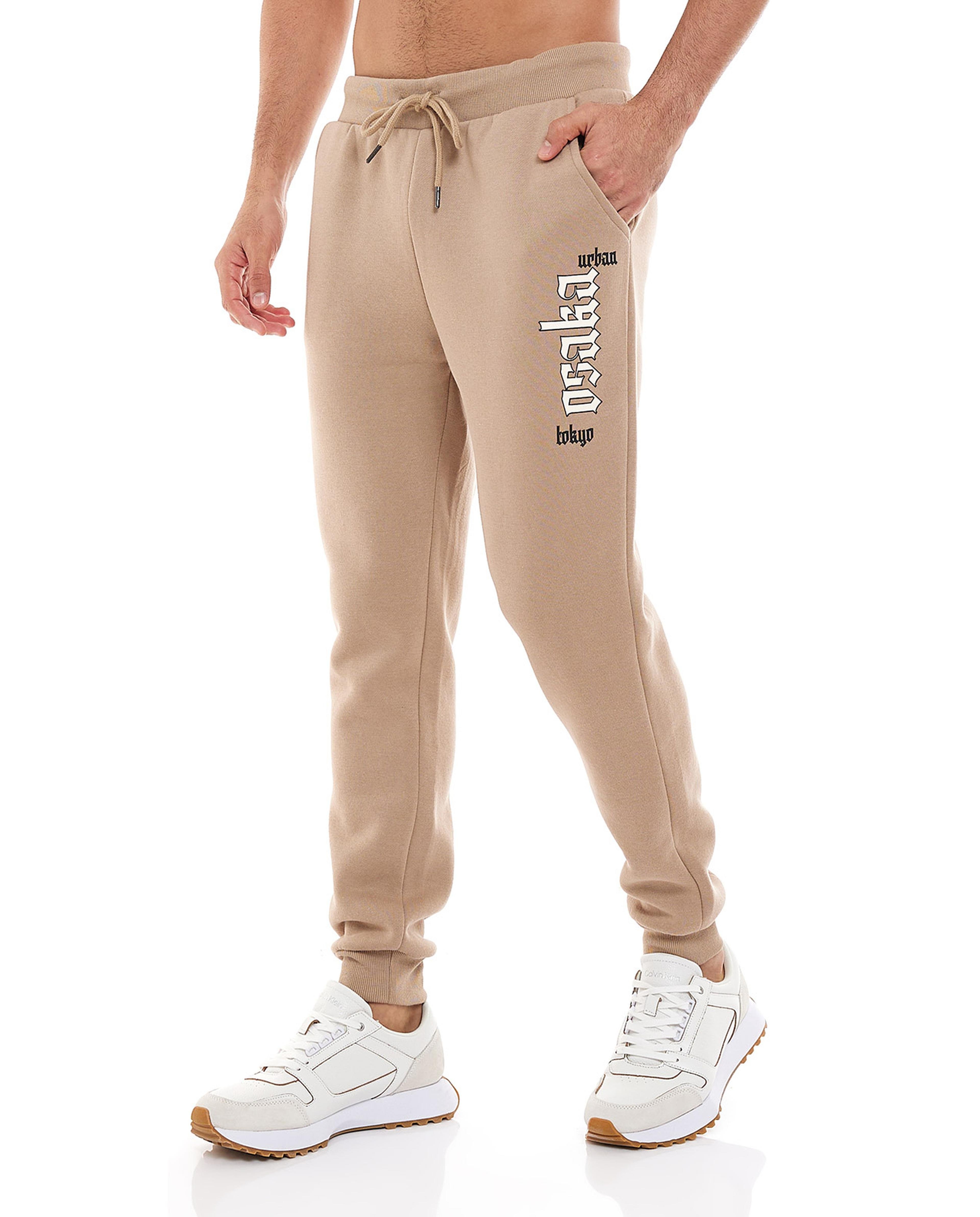 Print Detail Joggers with Drawstring Waist
