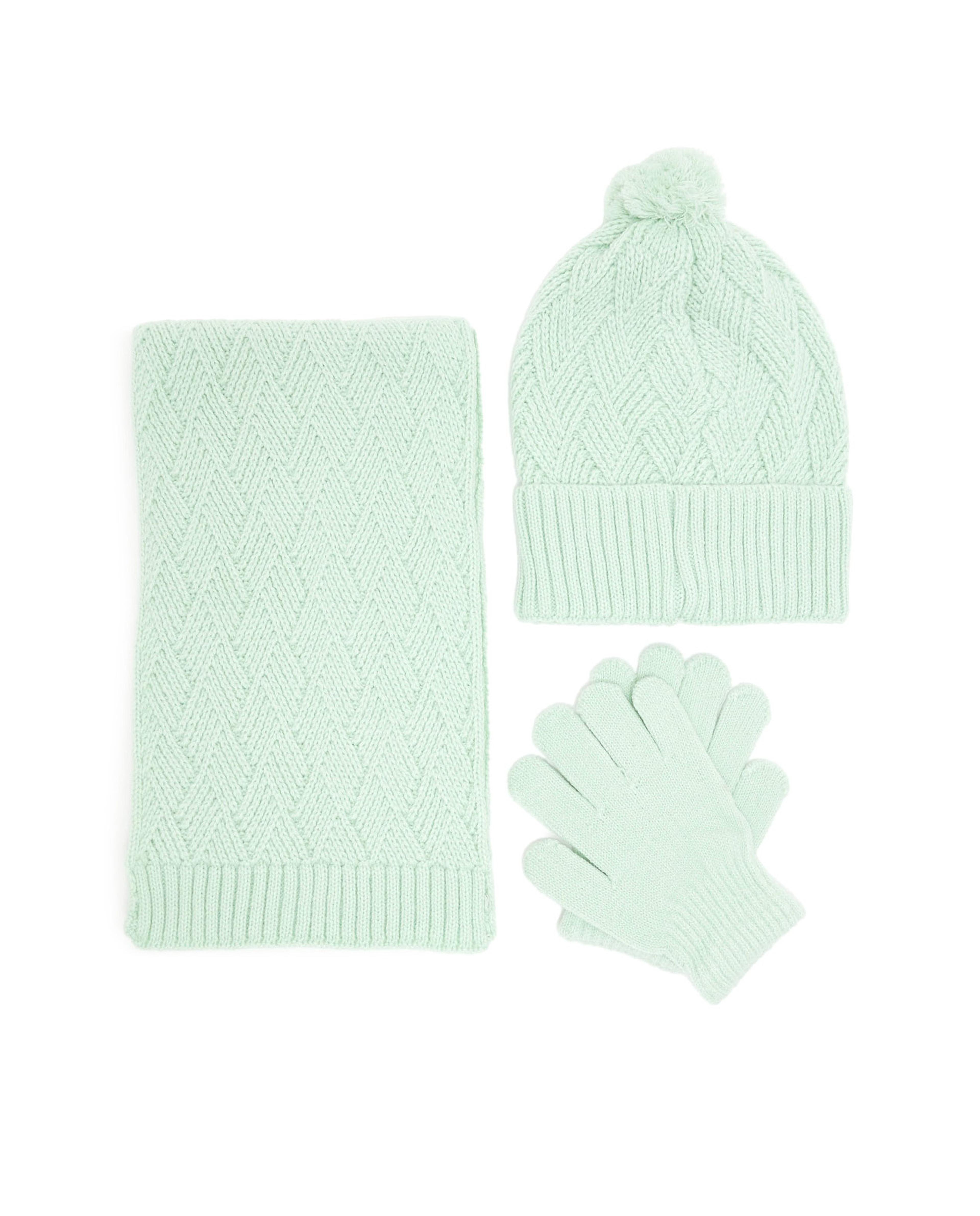 Knitted Cap, Gloves and Muffler Set