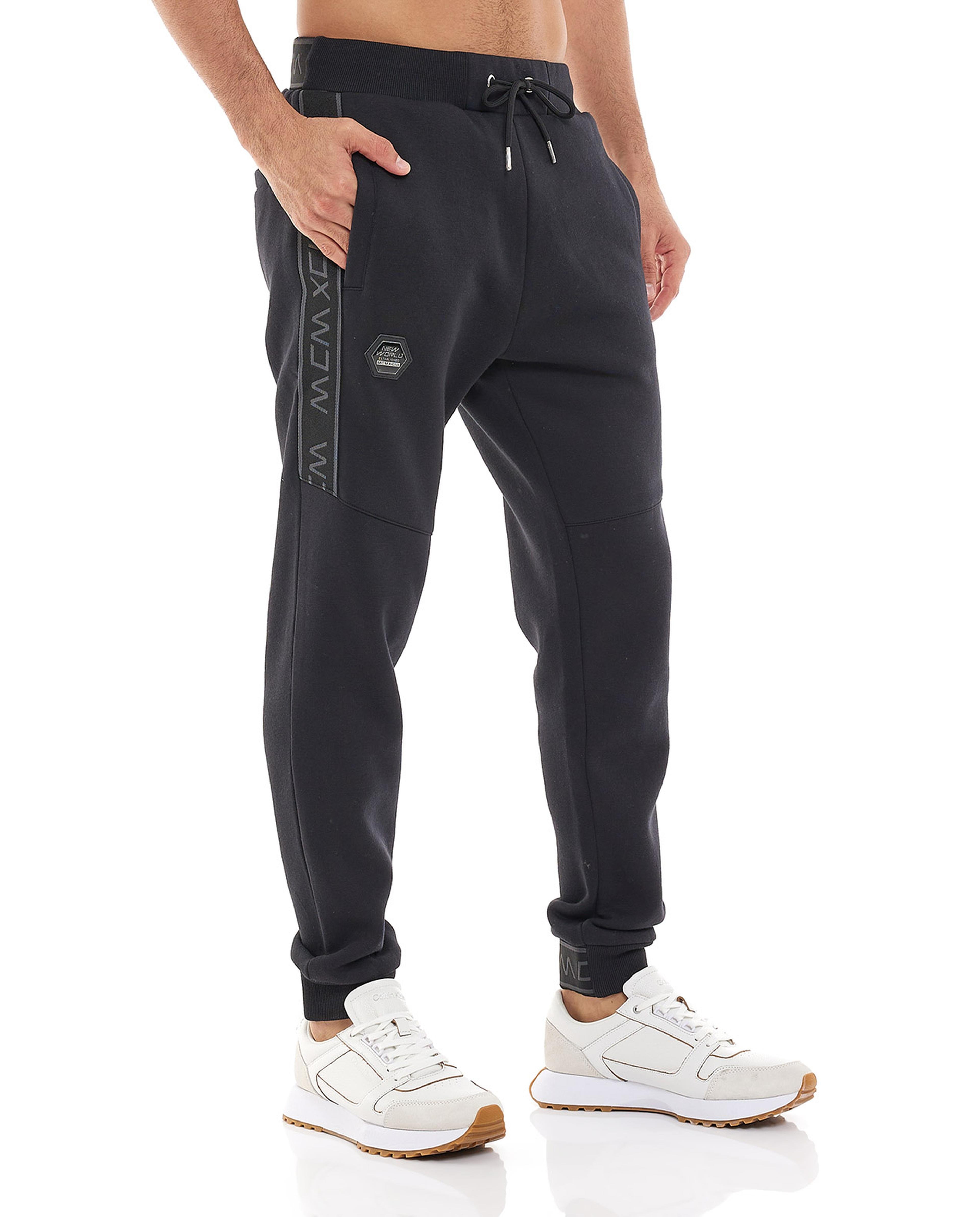 Tape Detail Joggers with Drawstring Waist