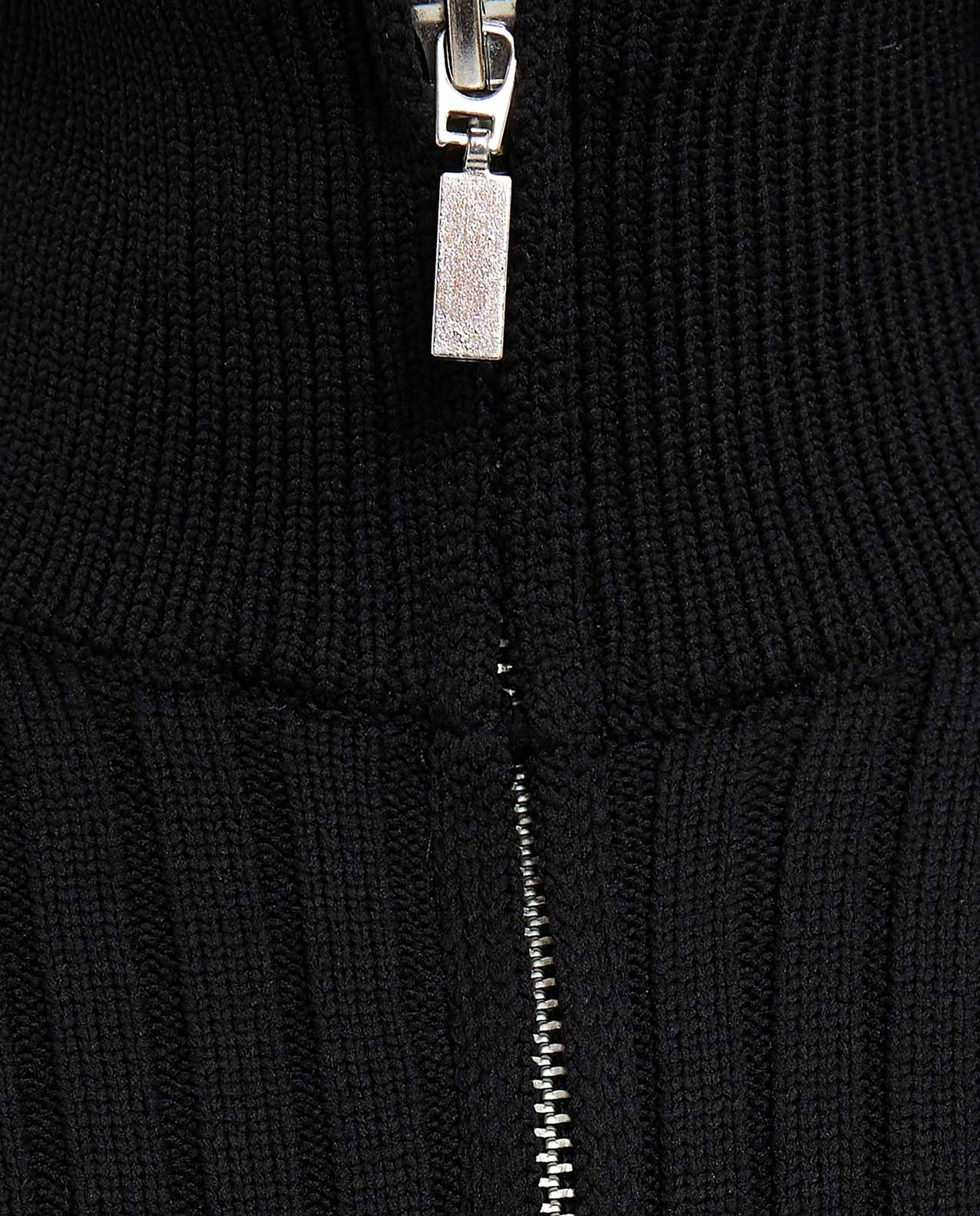 Ribbed Cardigan with Zipper Front