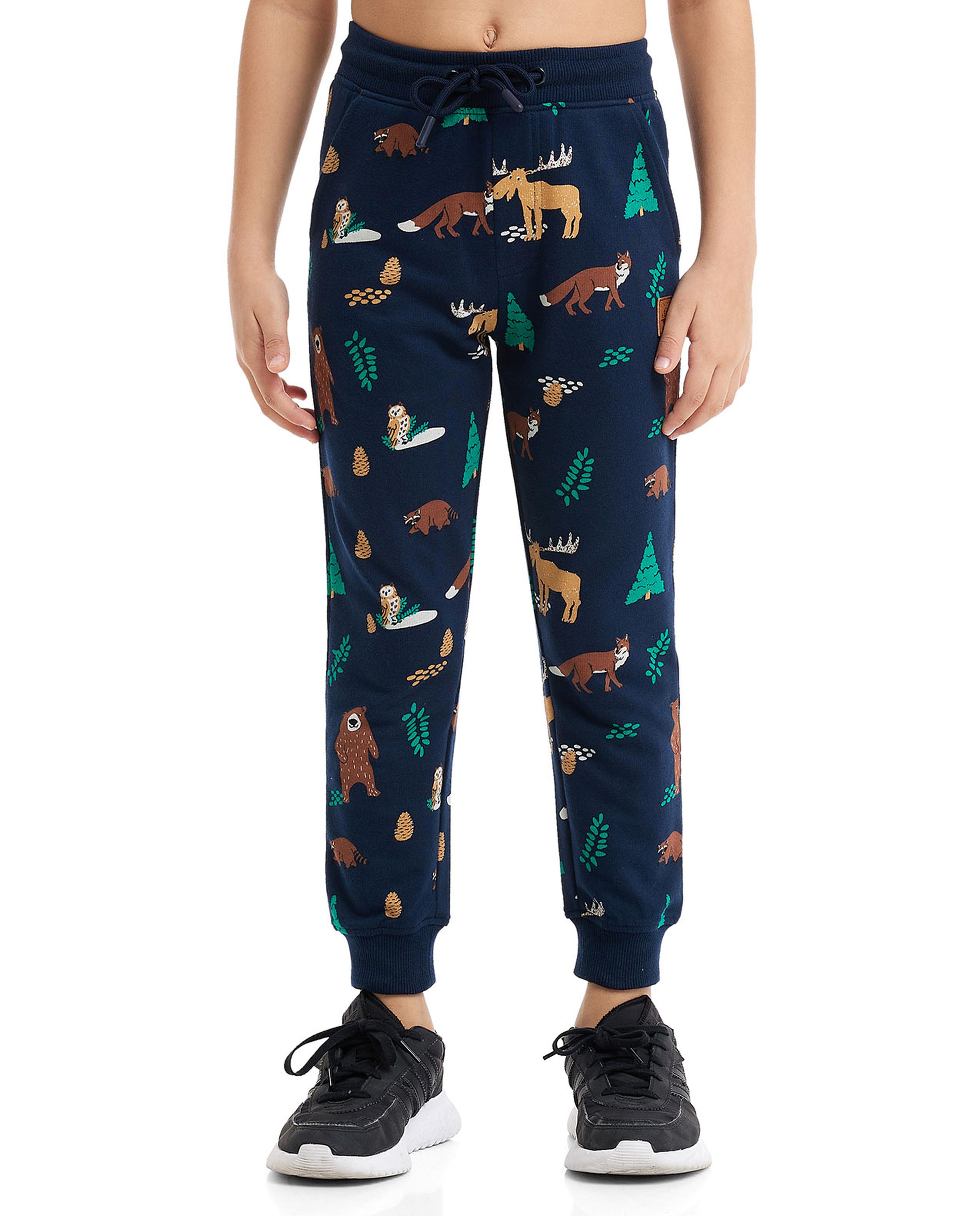 All Over Print Joggers with Drawstring Waist