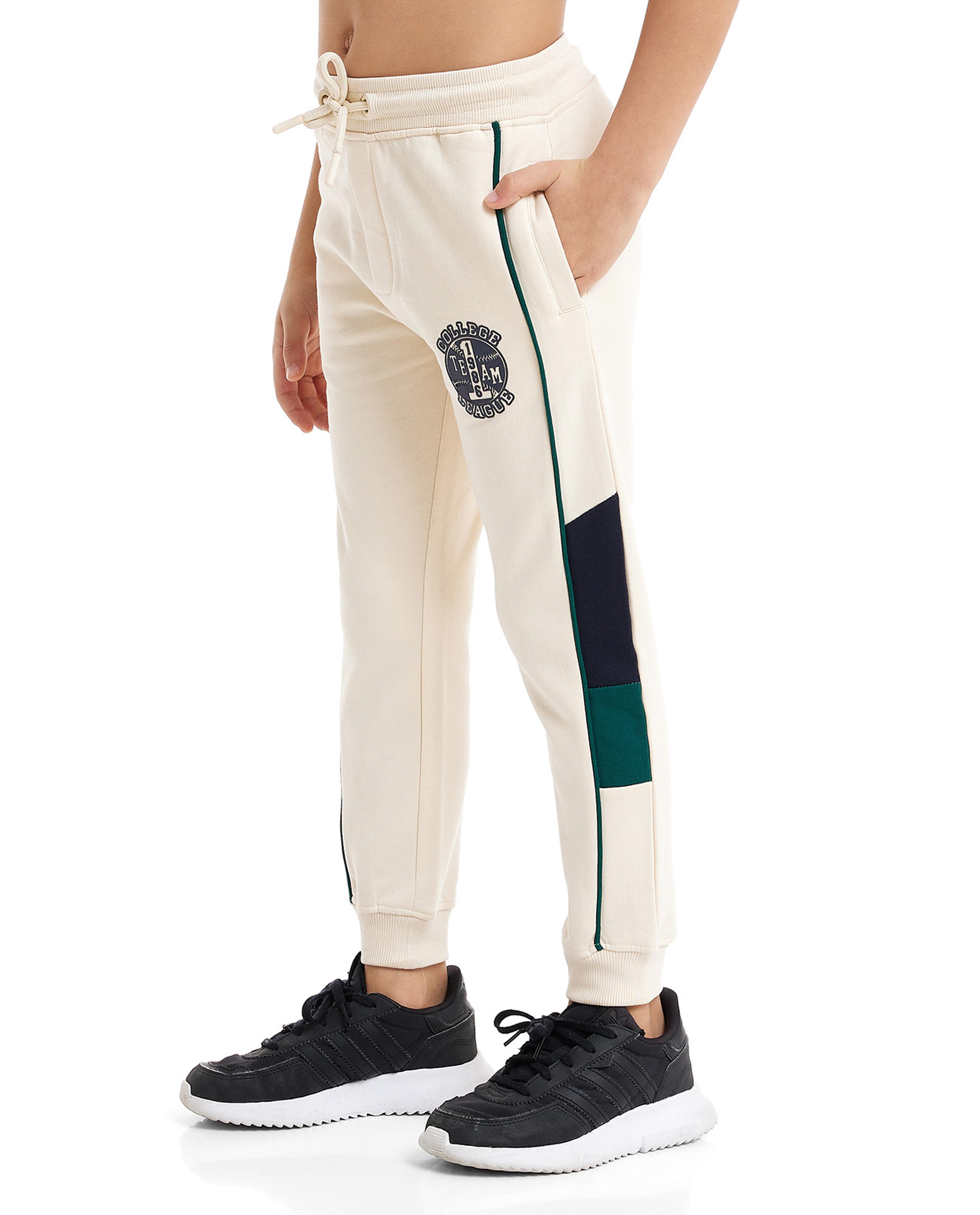 Color Block Joggers with Drawstring Waist