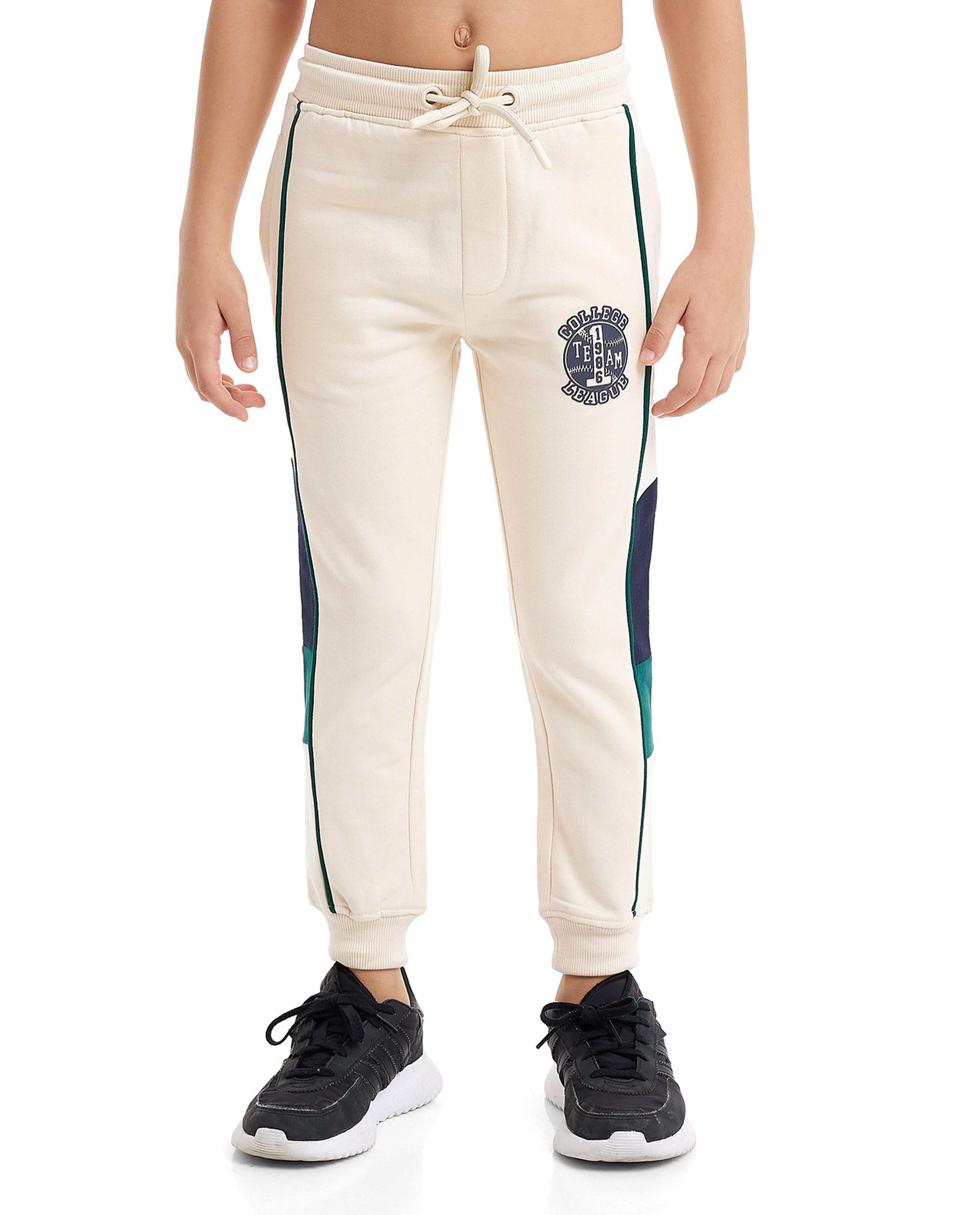 Color Block Joggers with Drawstring Waist