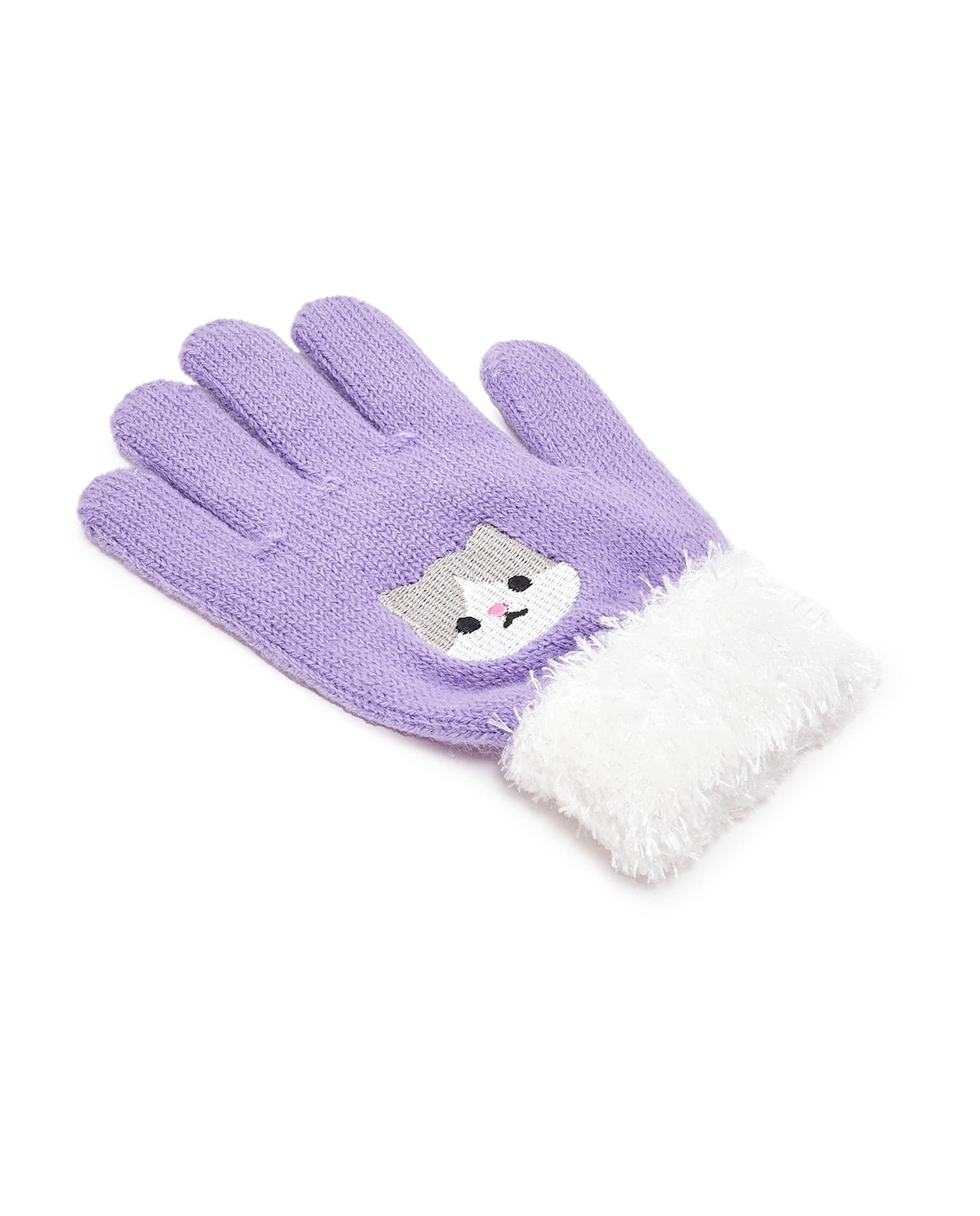 Embroidered Knit Gloves