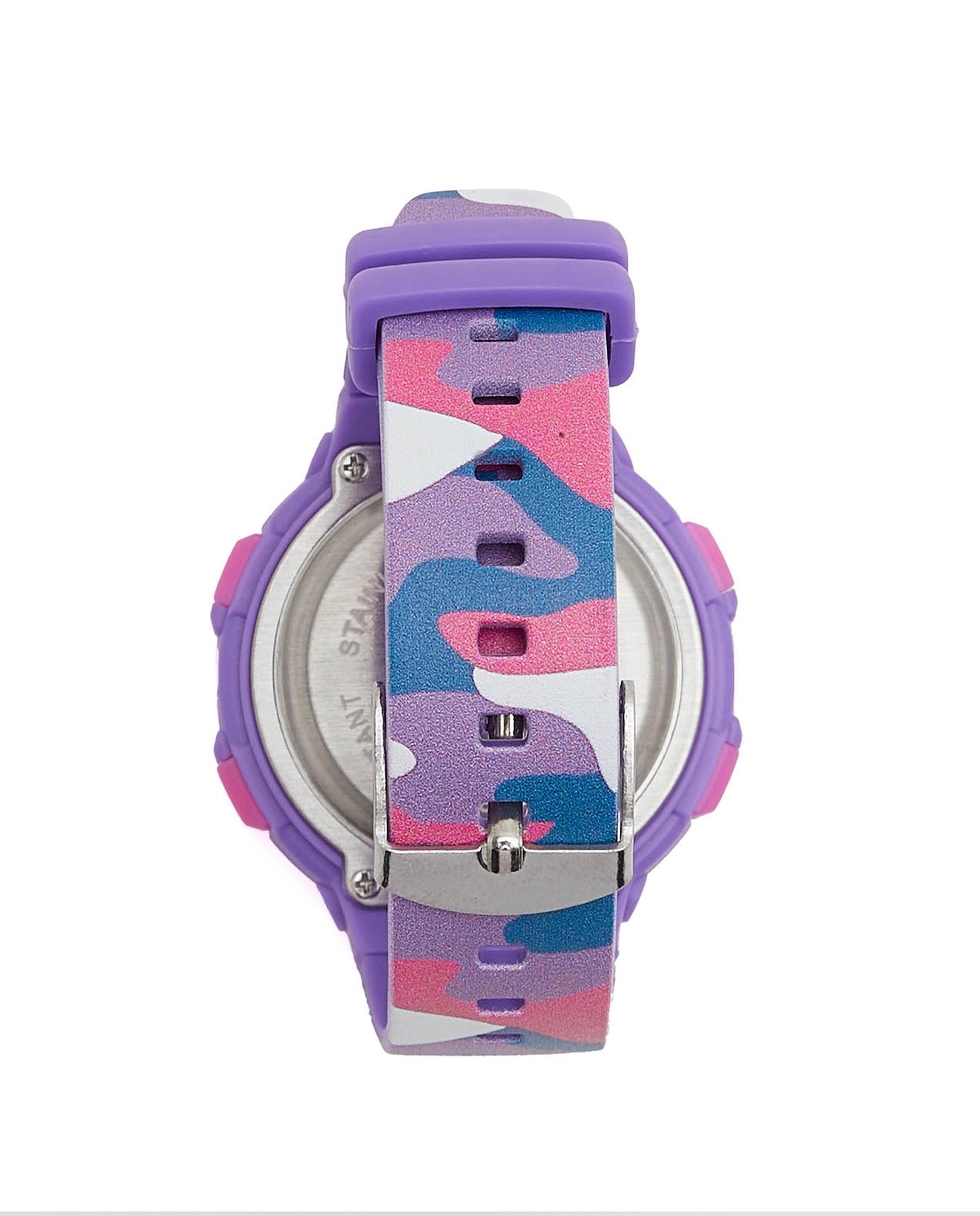 Digital Watch with Buckle Closure