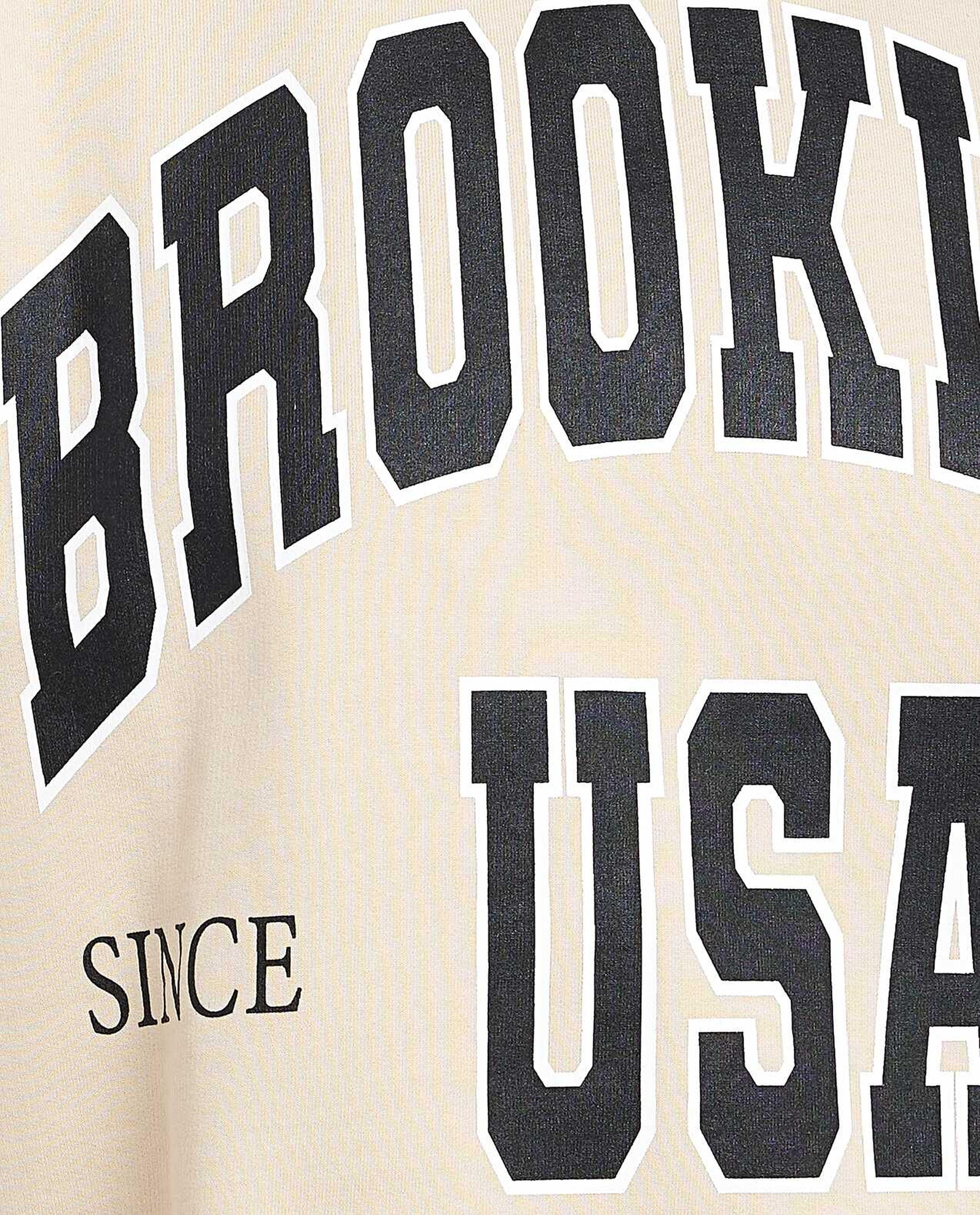 Typography Print Sweatshirt with Long Sleeves