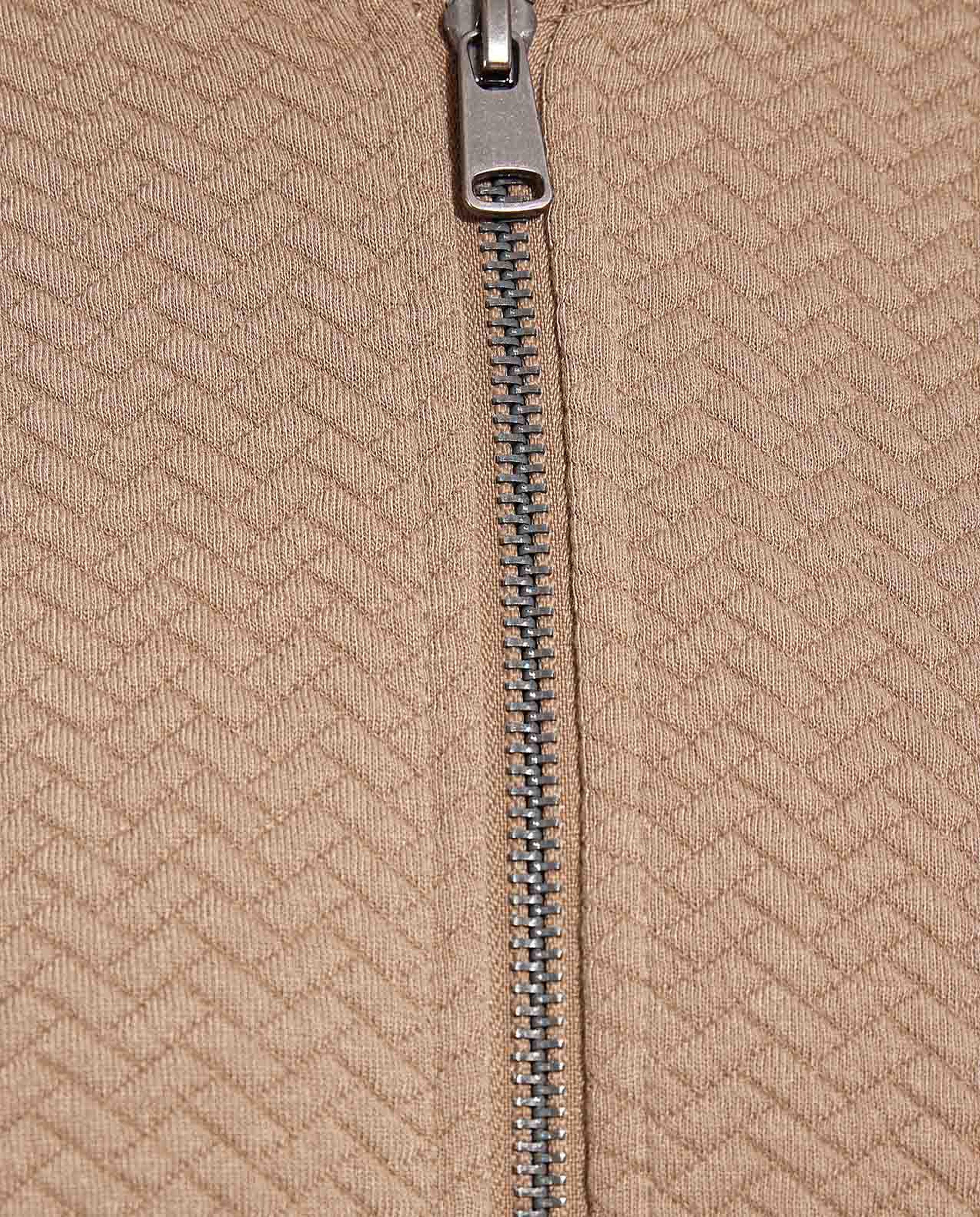 Chevron Design Jacket with Zipper Closure