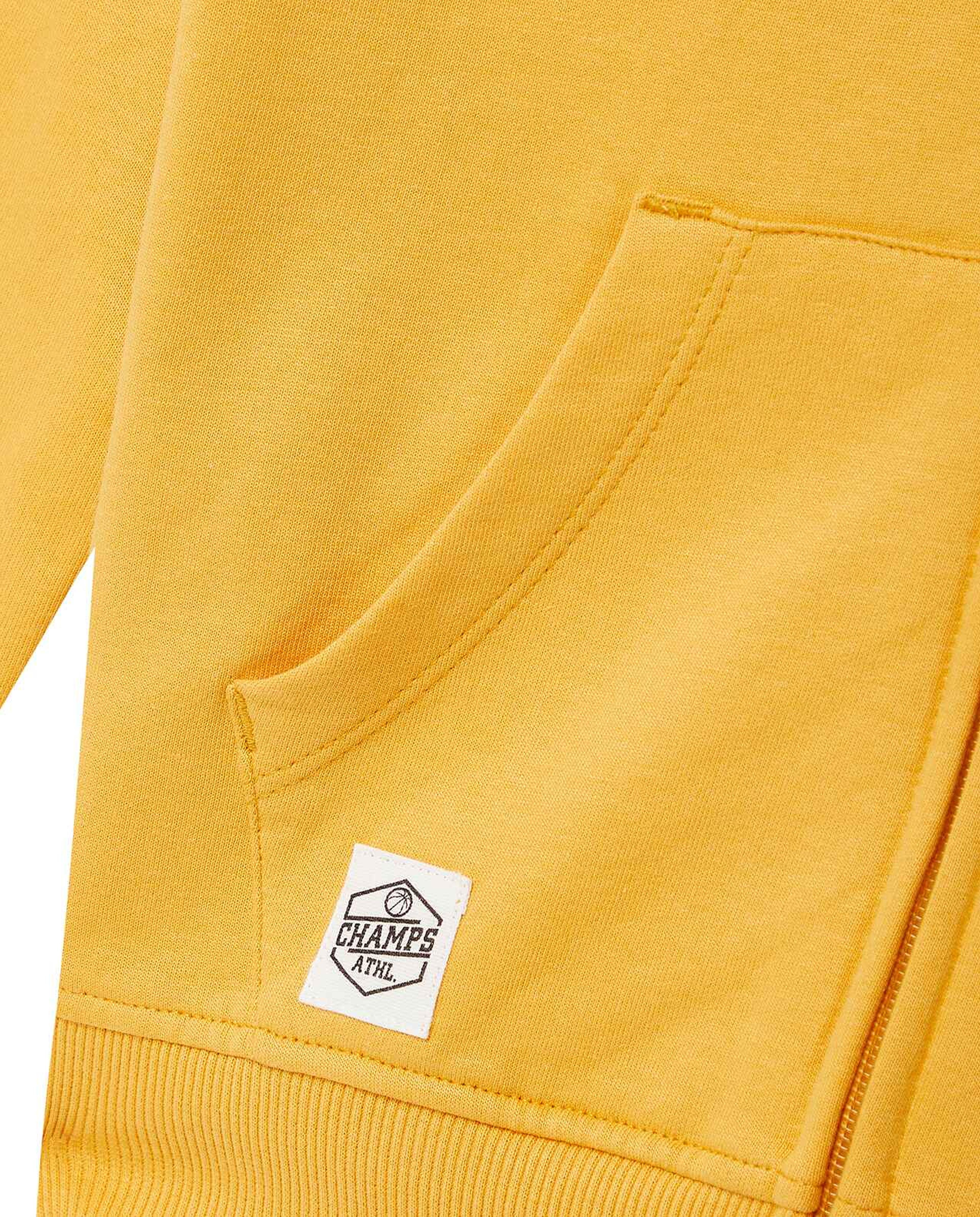 Print Detail Hooded Sweatshirt with Zipper Closure