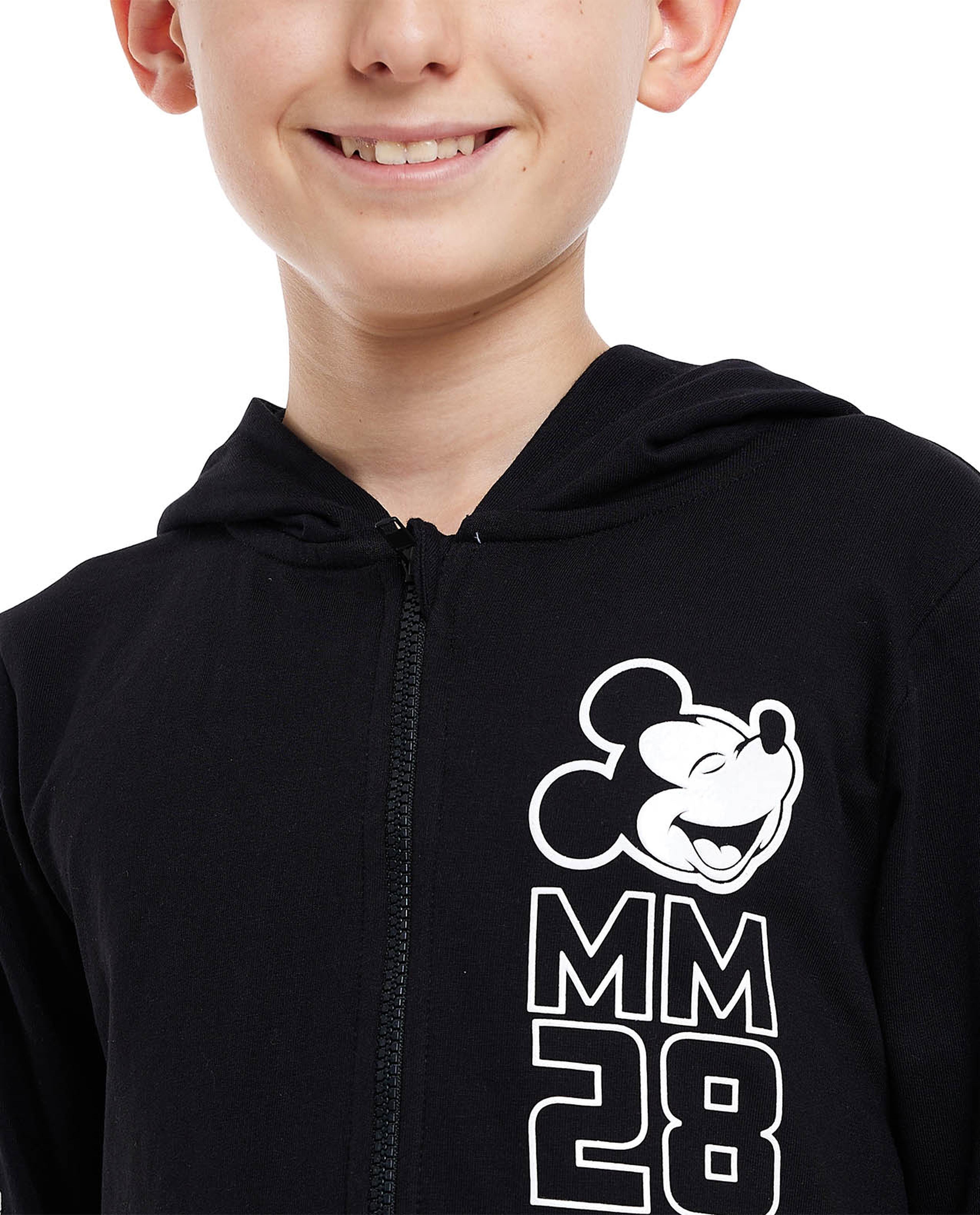 Mickey Mouse Print Hooded Clothing Set