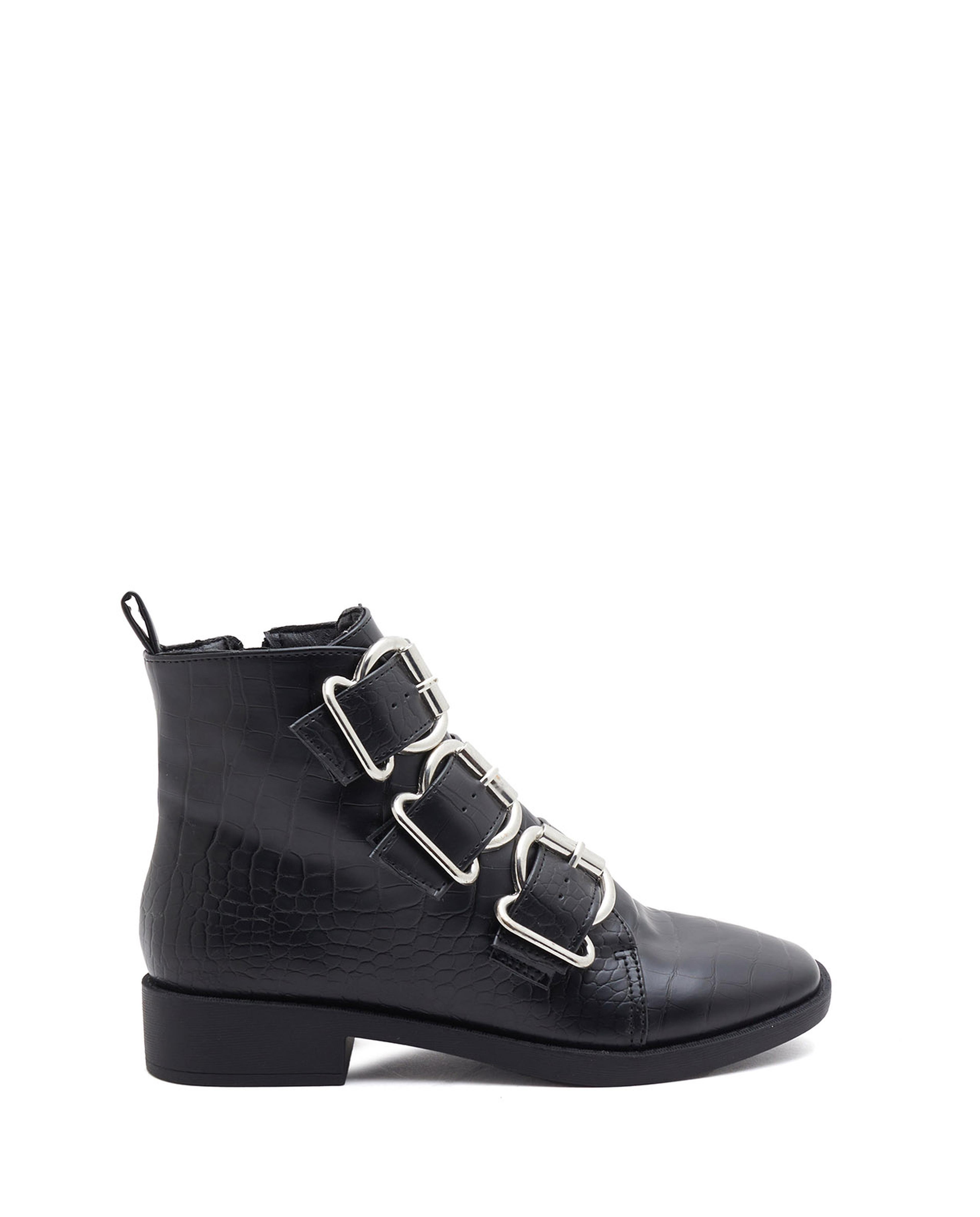 Croc Textured Ankle Boots