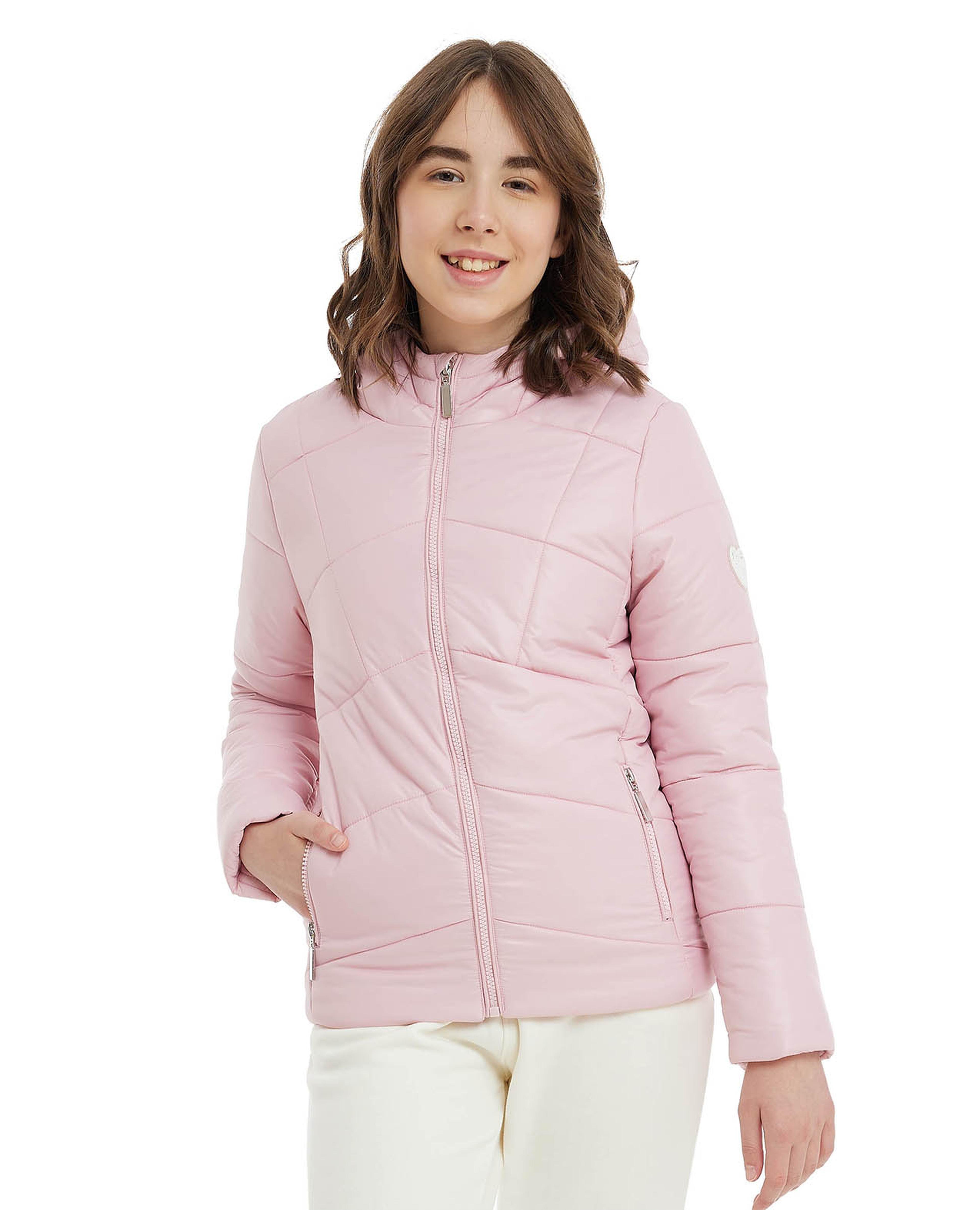 Quilted Puffer Jacket with Zipper Closure
