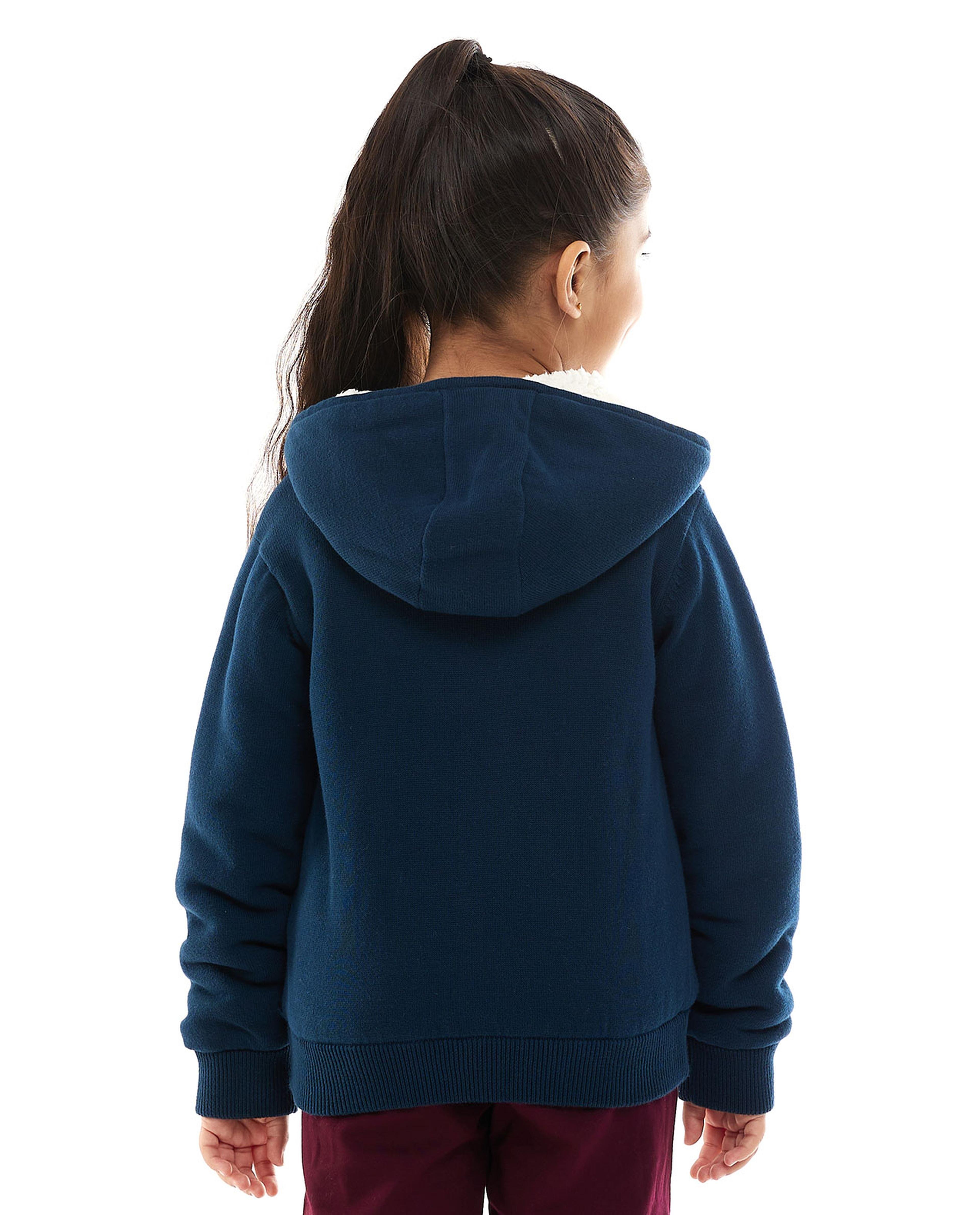 Embroidered Hooded Jacket with Zipper Closure