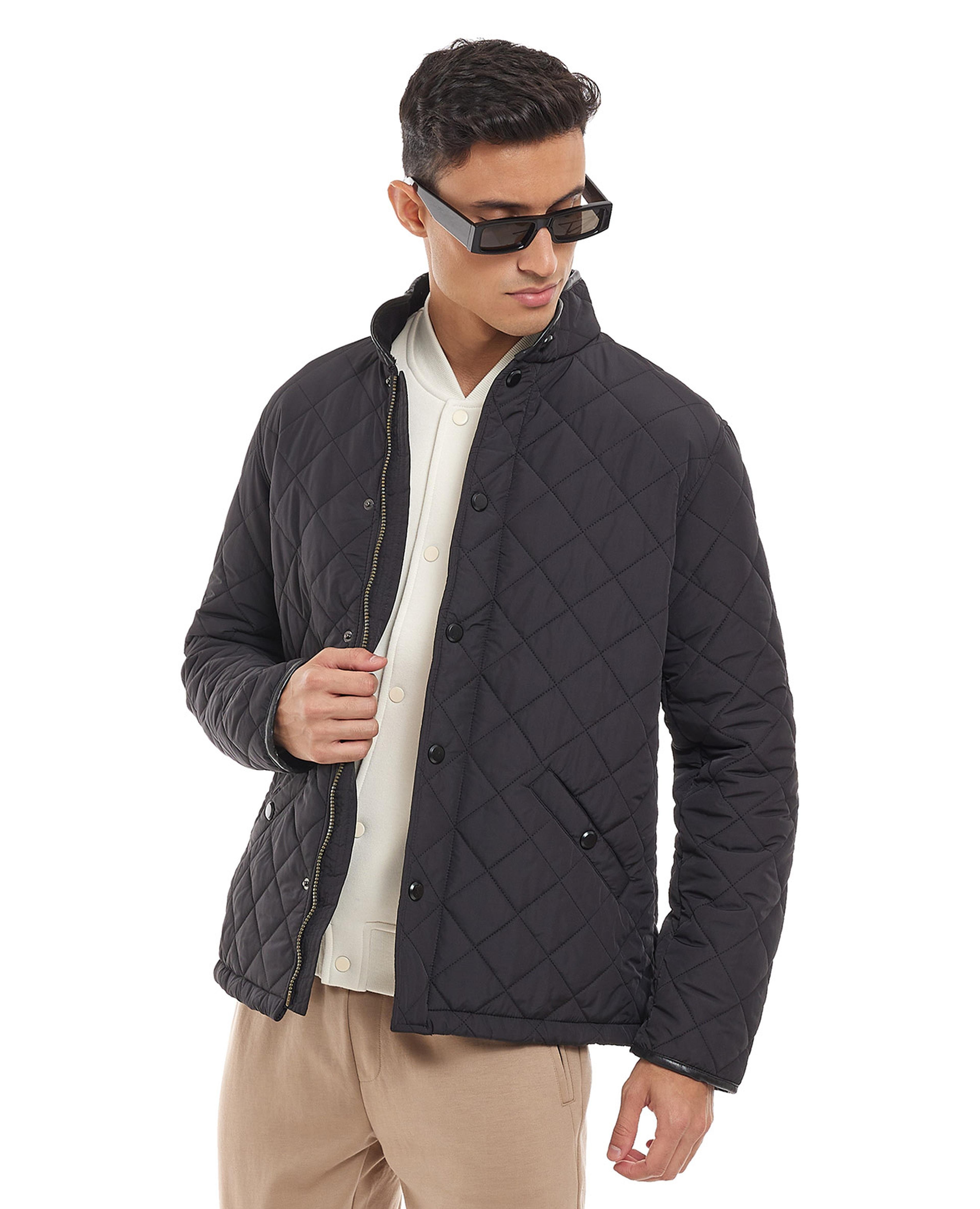 Quilted Jacket with Button Closure
