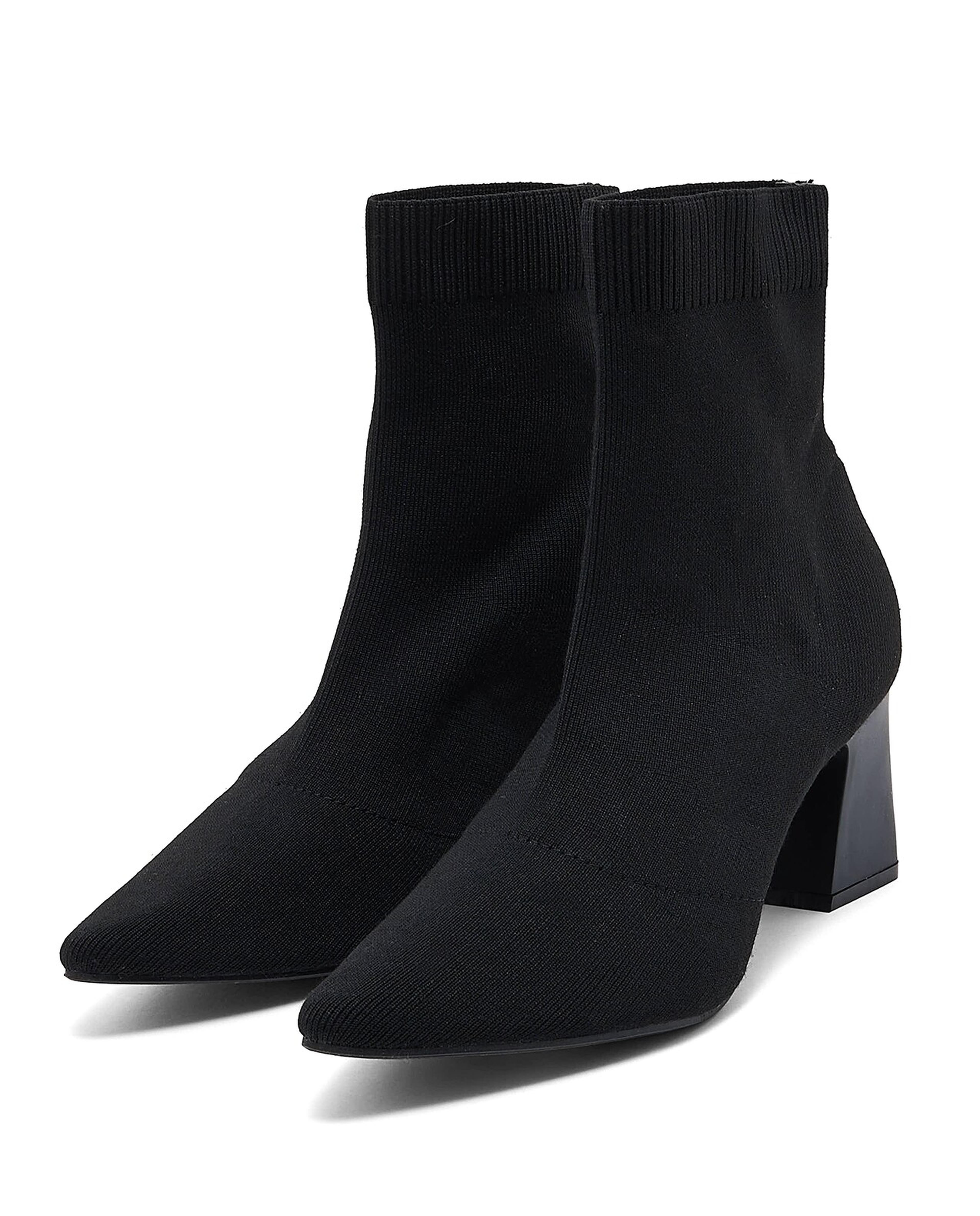 Solid Block Heel Ankle Boots