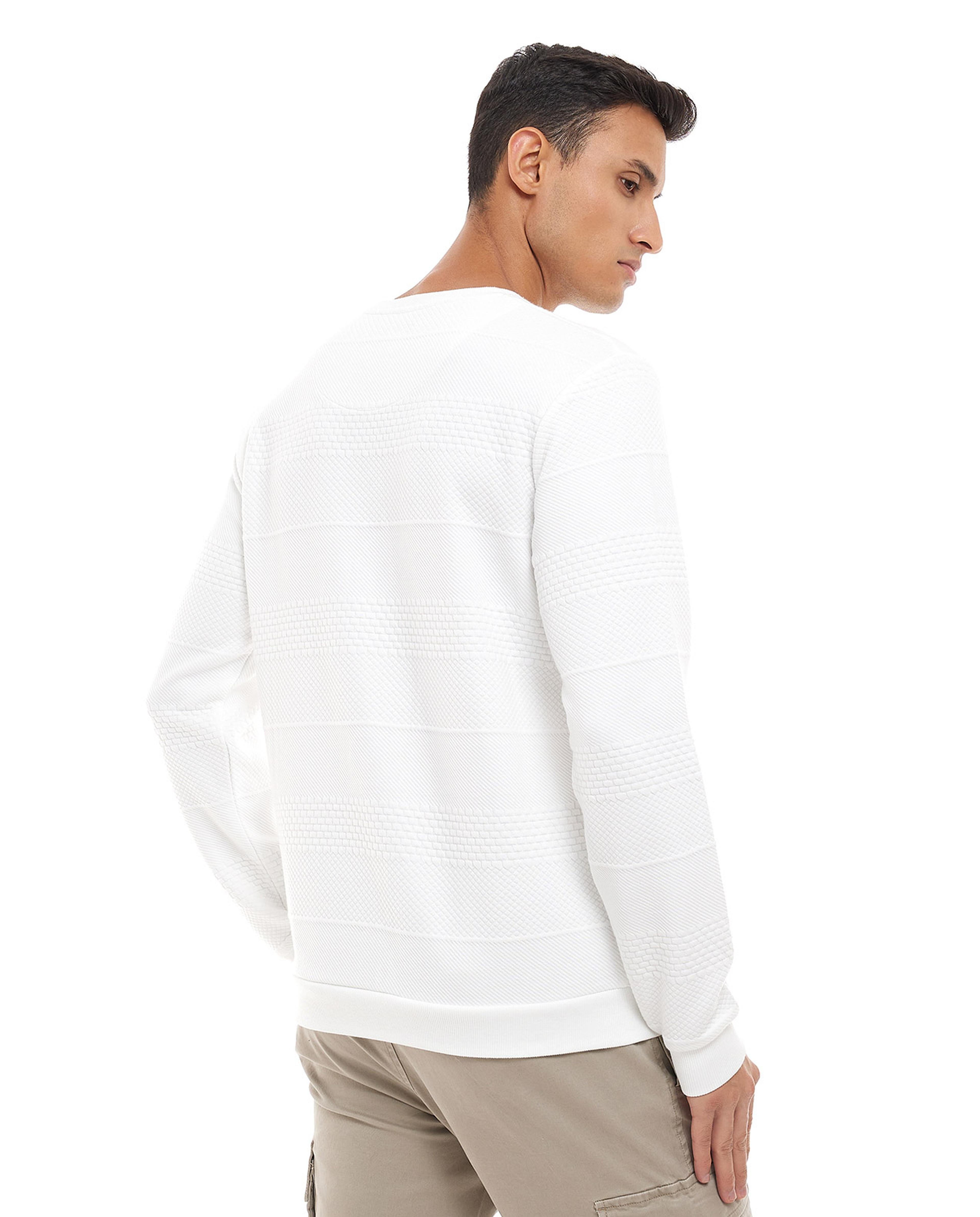 Knitted Sweatshirt with Crew Neck and Long Sleeves