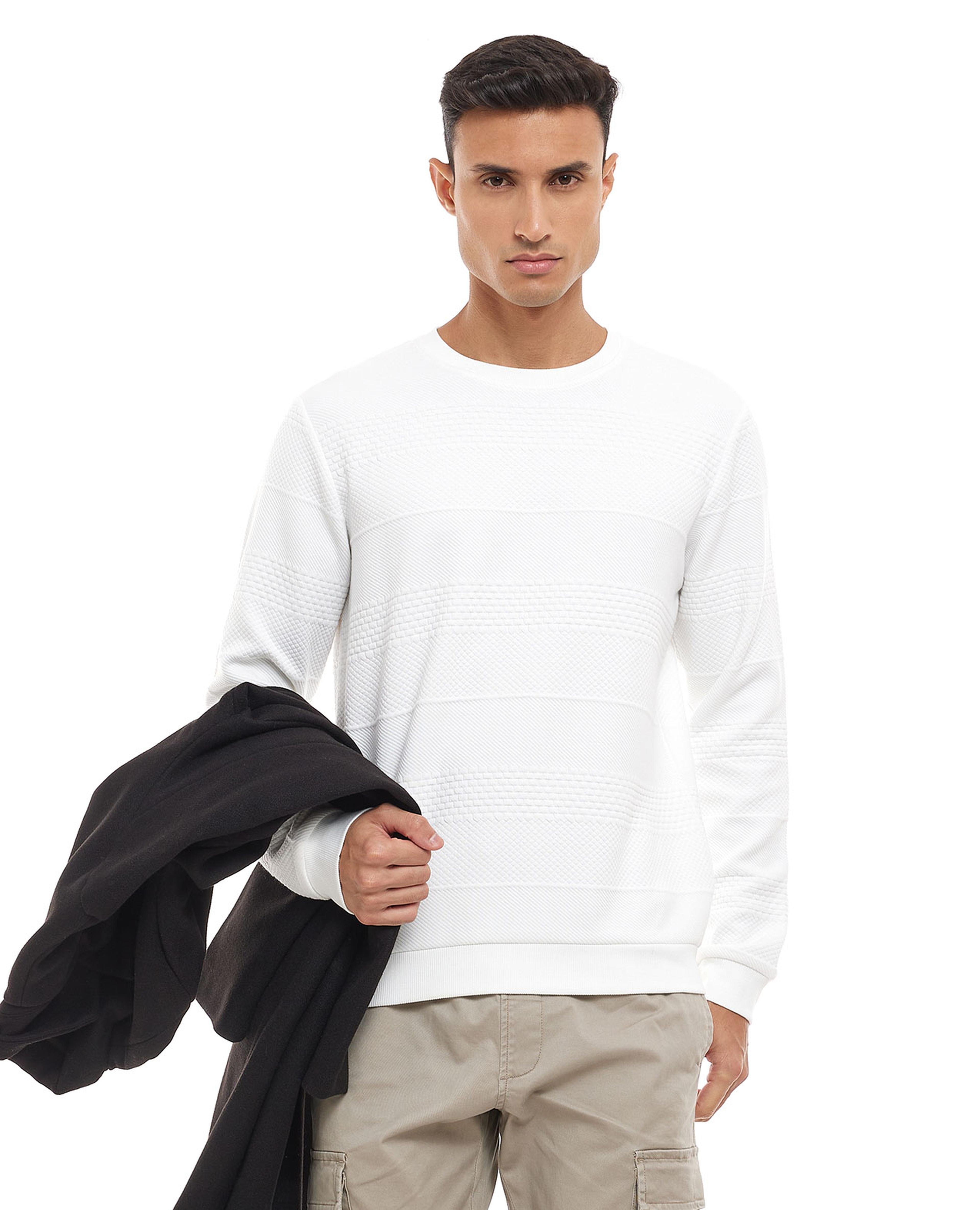 Knitted Sweatshirt with Crew Neck and Long Sleeves
