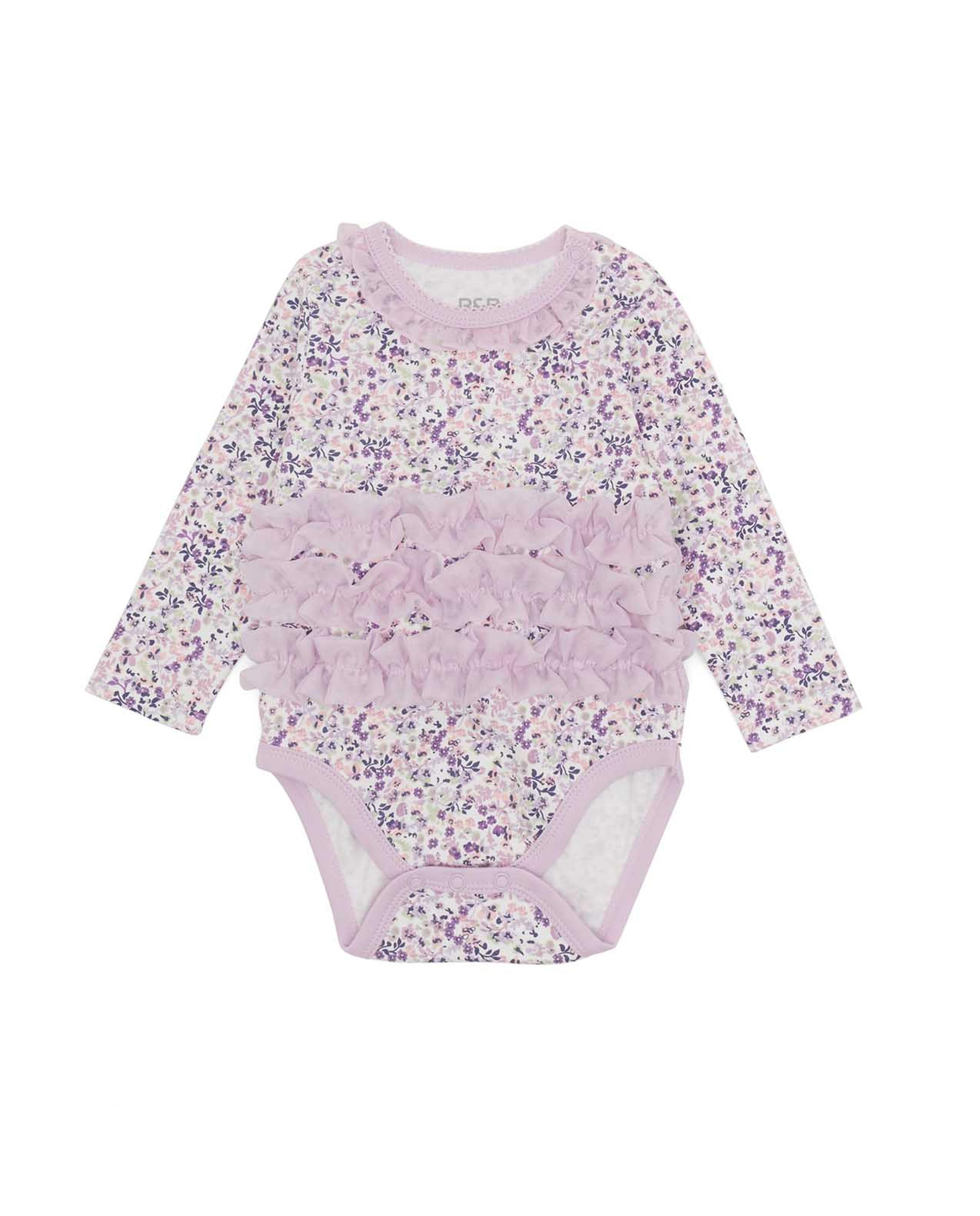 Floral Print Bodysuit with Long Sleeves