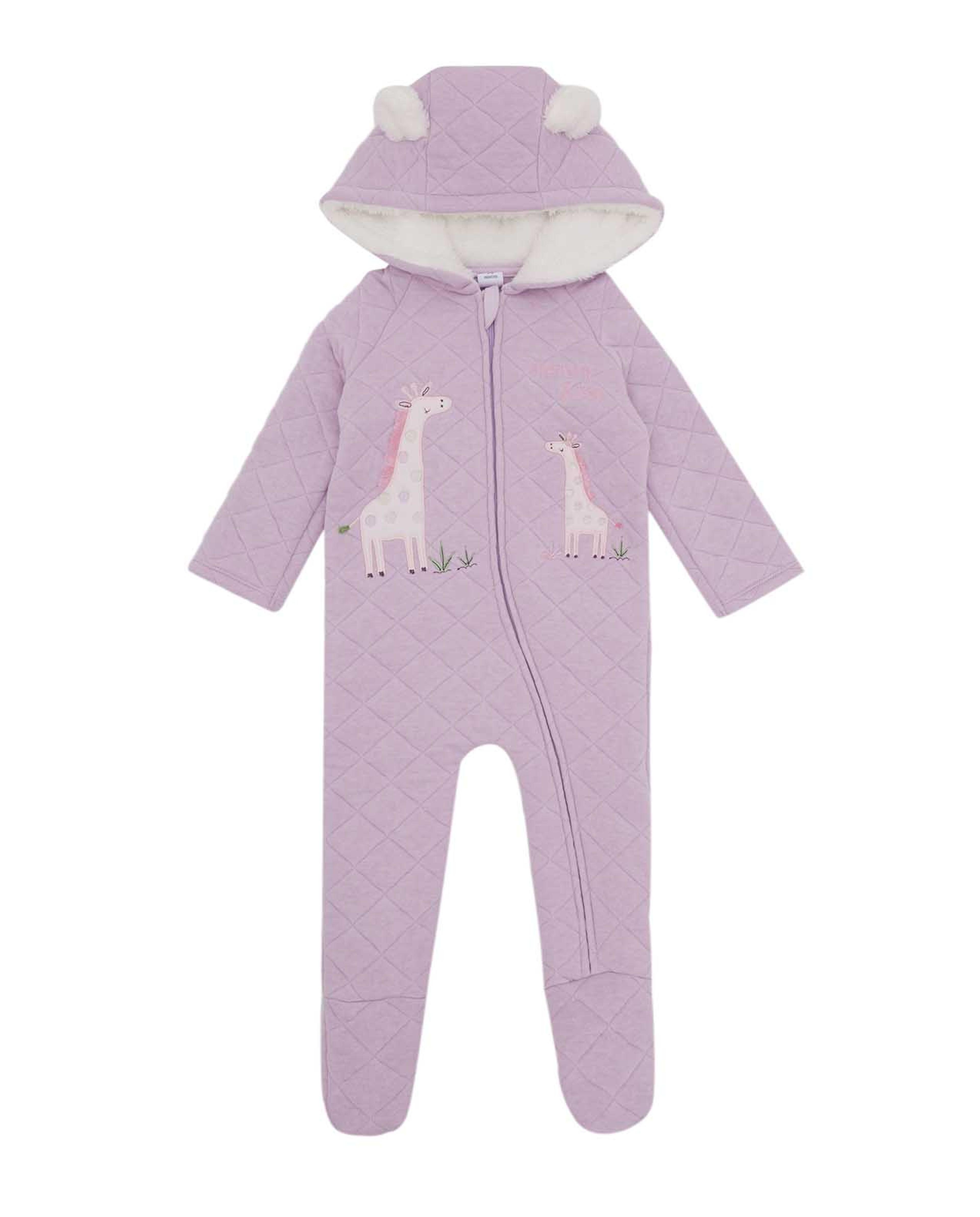 Quilted Hooded Footed Sleepsuit