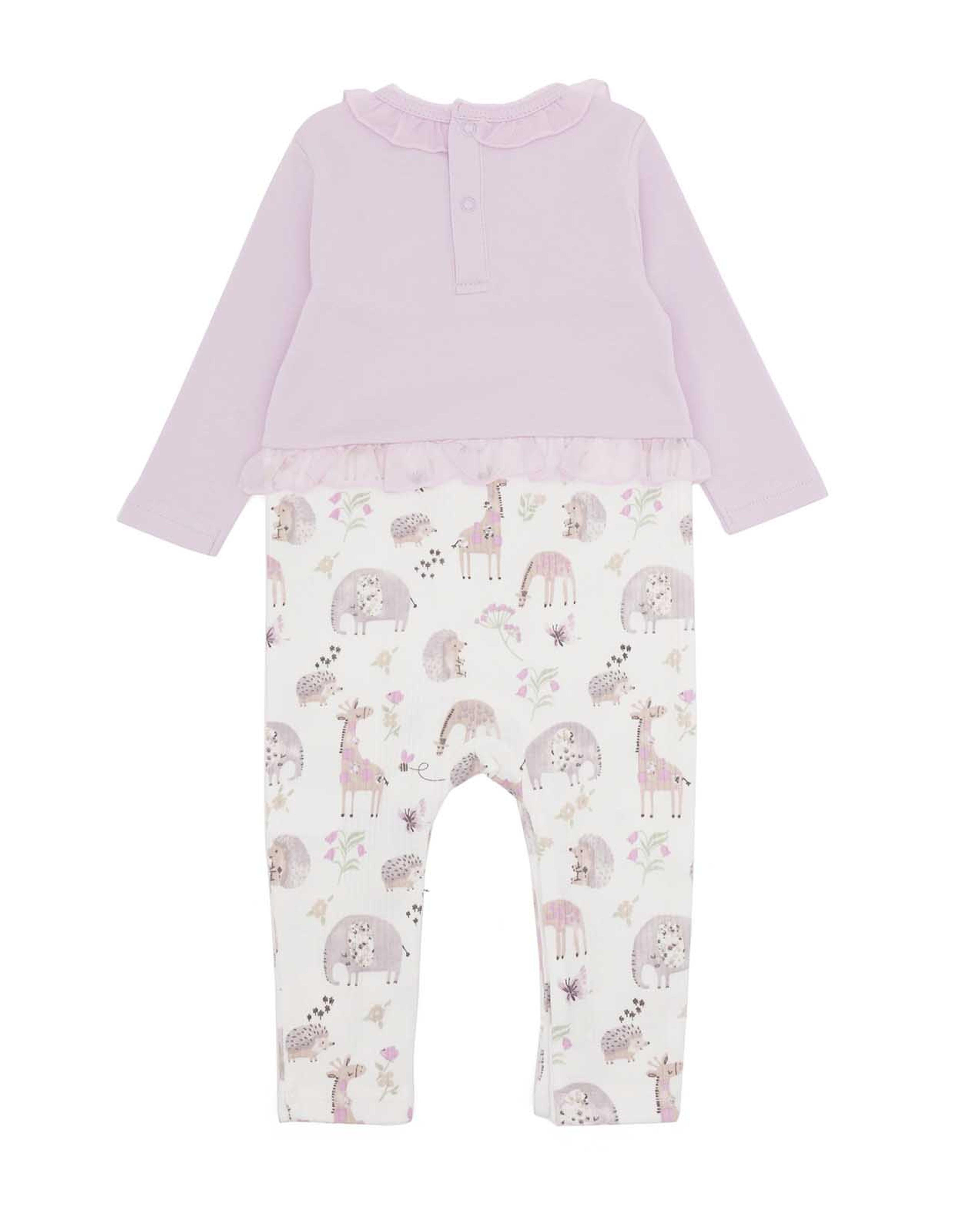 Color Block Sleepsuit with Long Sleeves