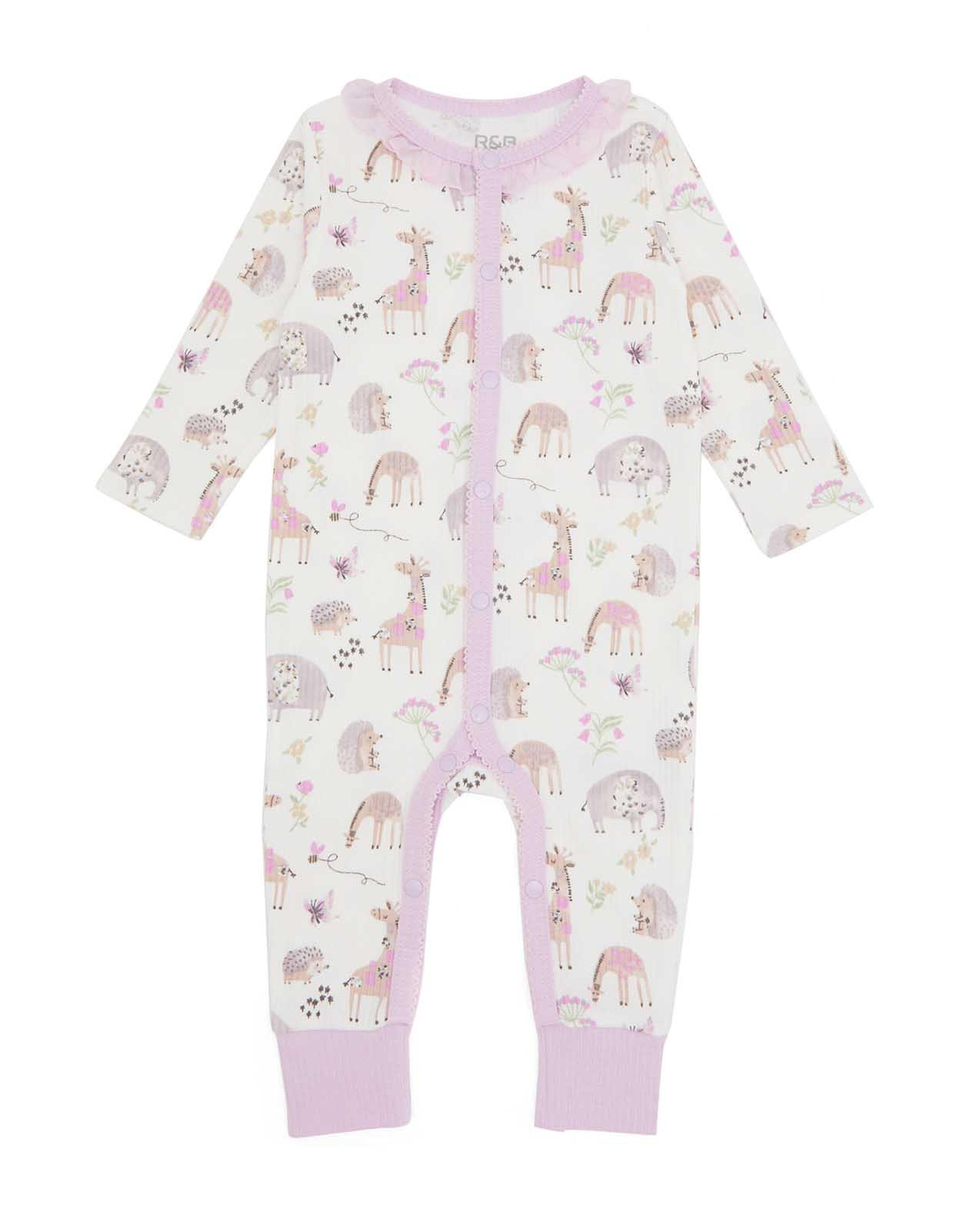 Printed Footed Sleepsuit with Long Sleeves