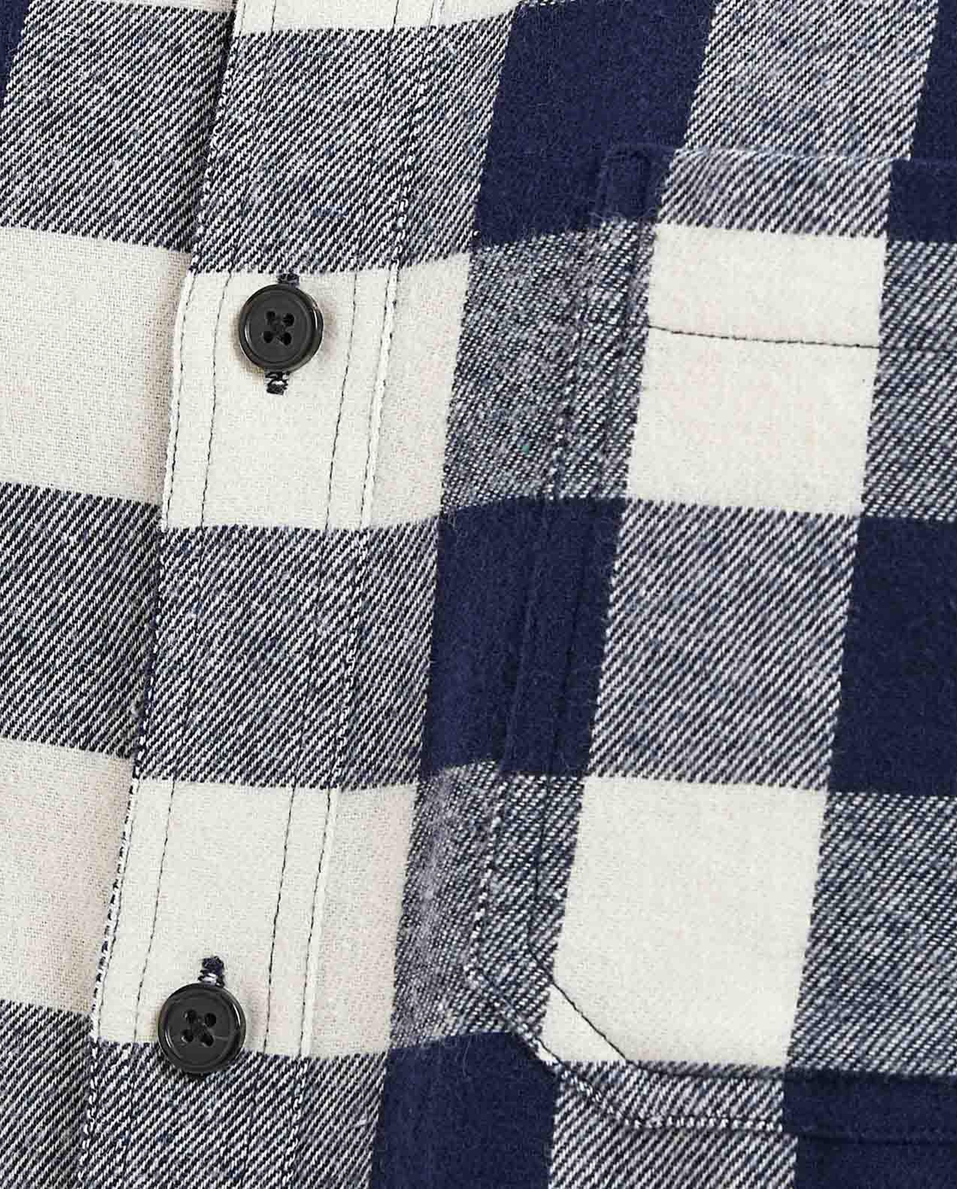 Checked Shirt with Classic Collar and Long Sleeves