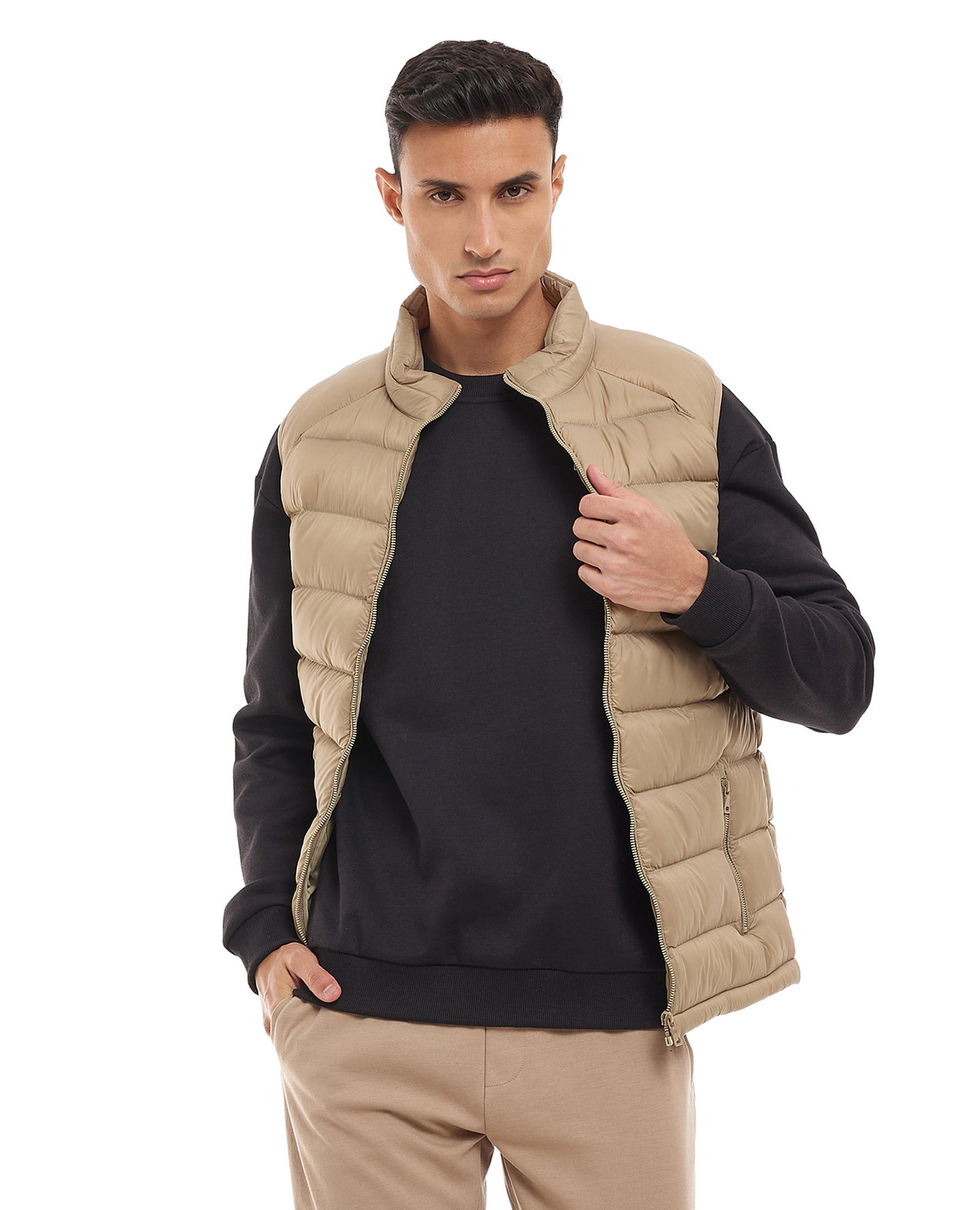 Quilted Jacket with Zipper Closure