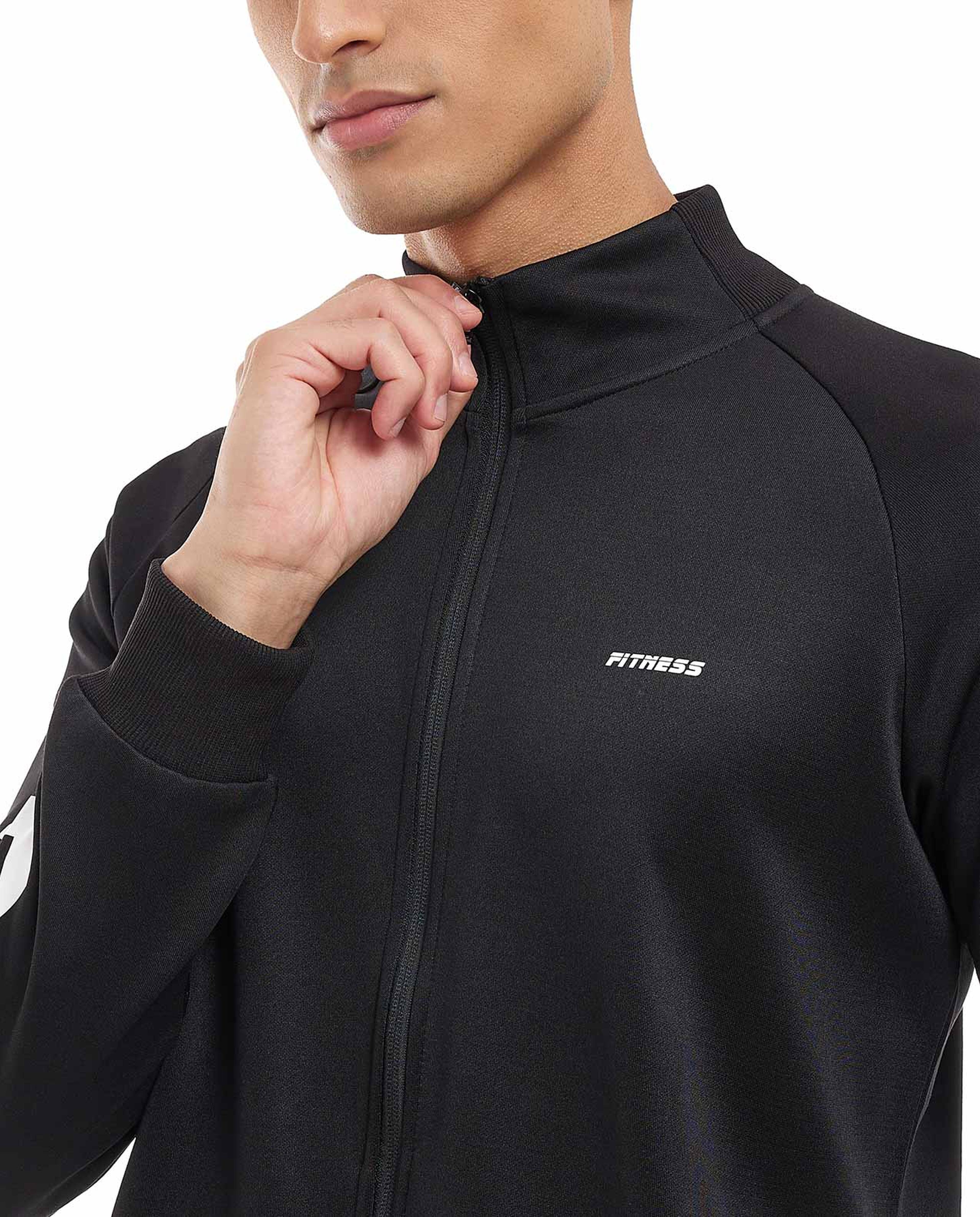 Solid Active Jacket with Zipper Closure