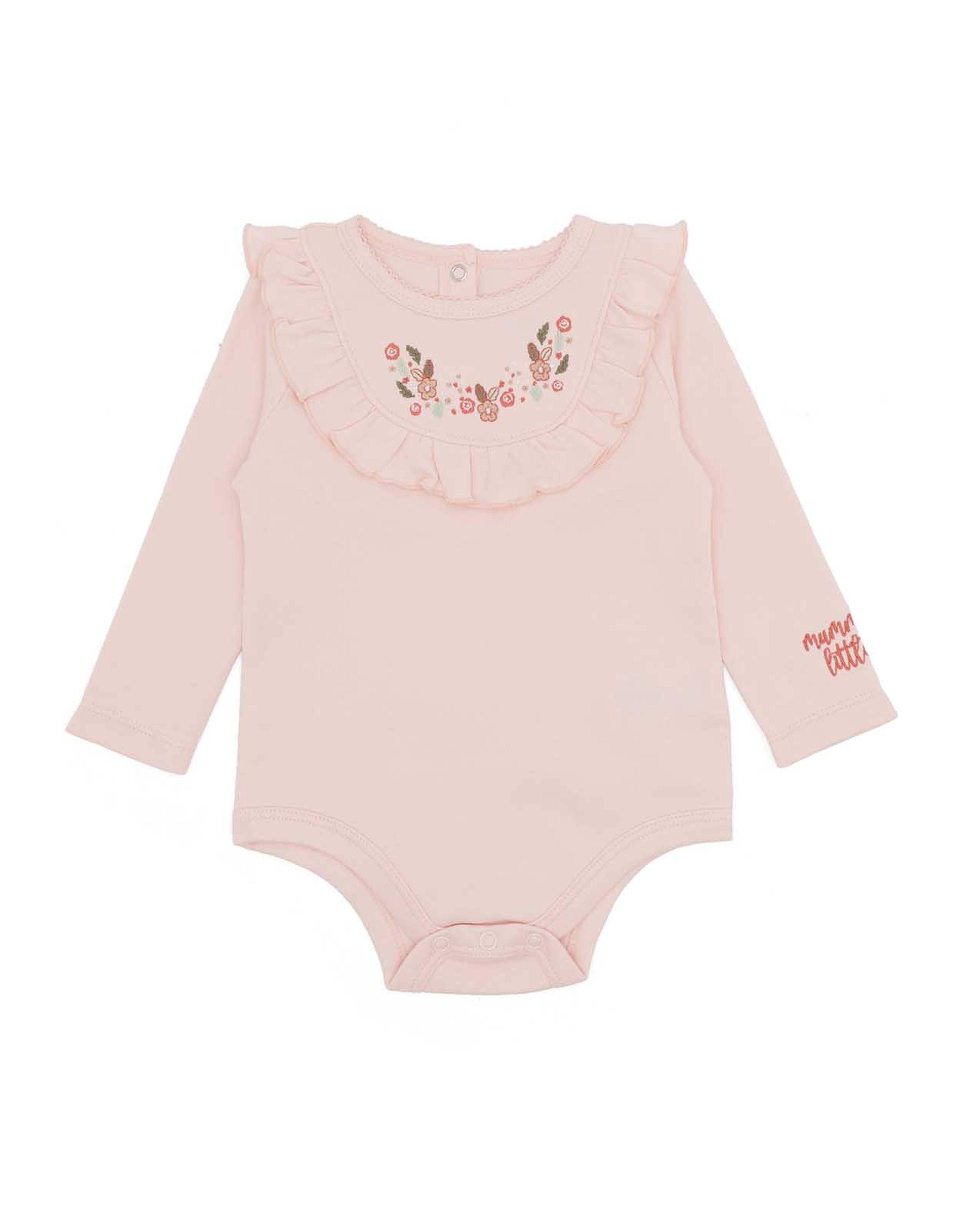 Embroidered Bodysuit with Long Sleeves