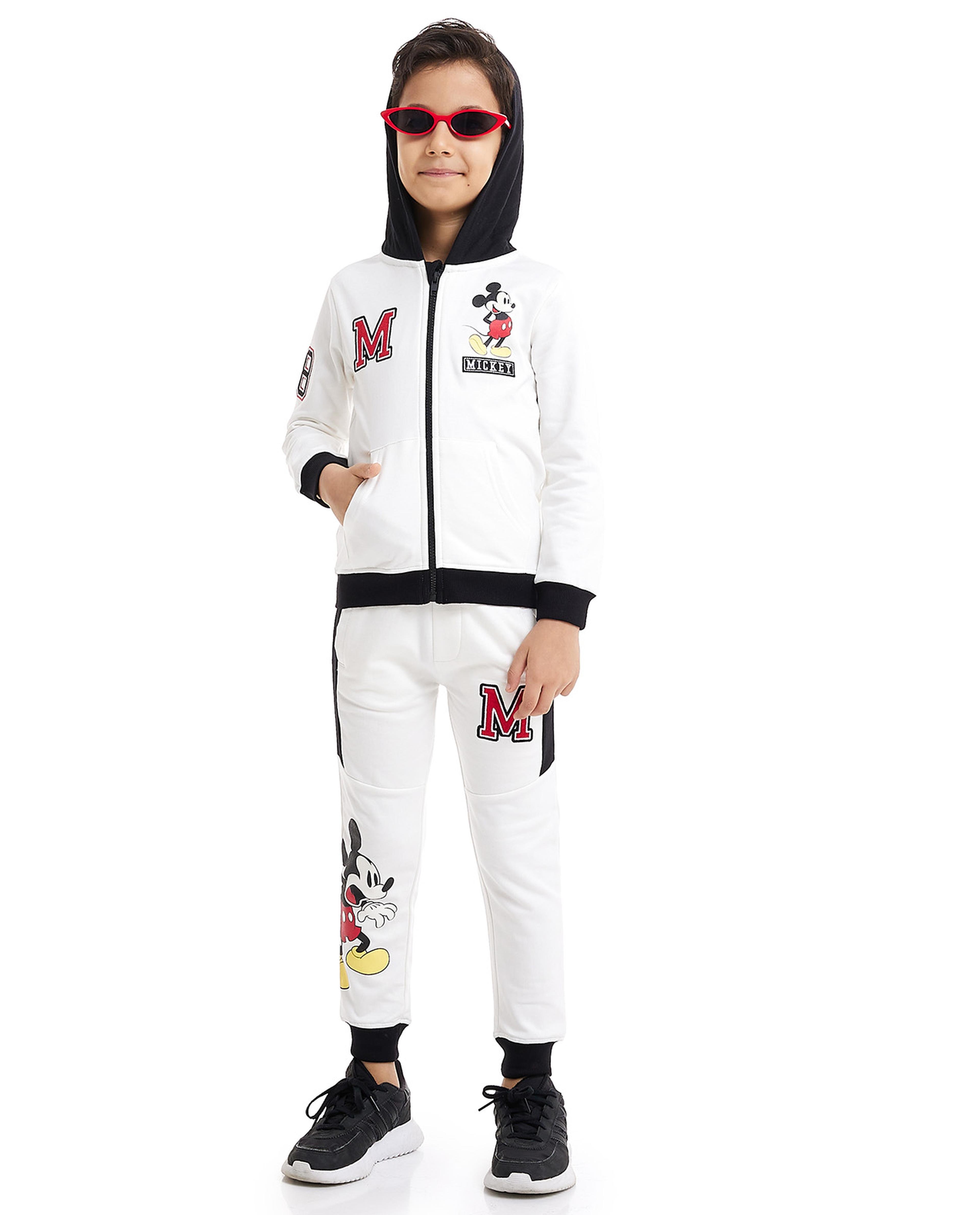 Mickey Mouse Print Joggers with Drawstring Waist