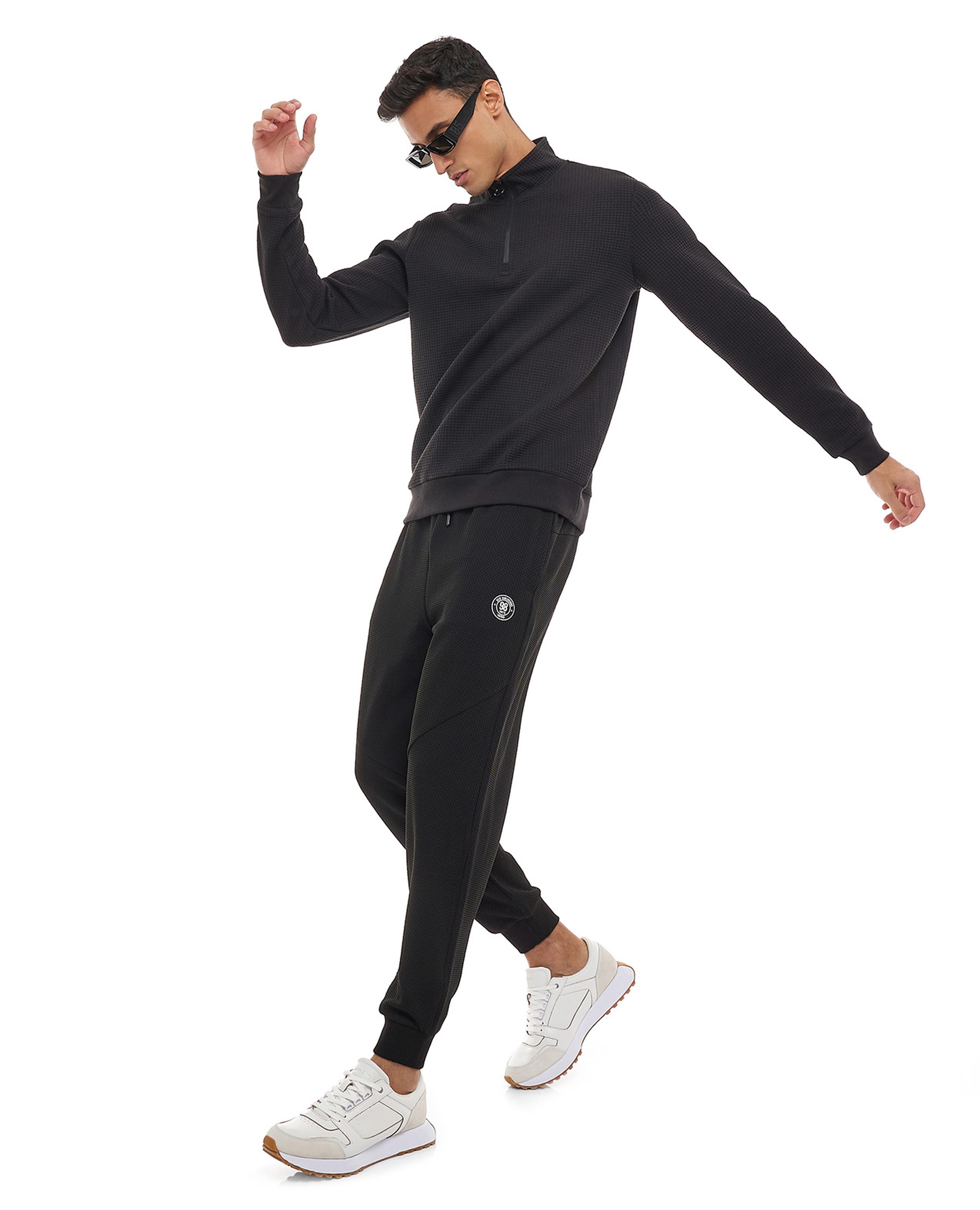 Perforated Joggers with Drawstring Waist