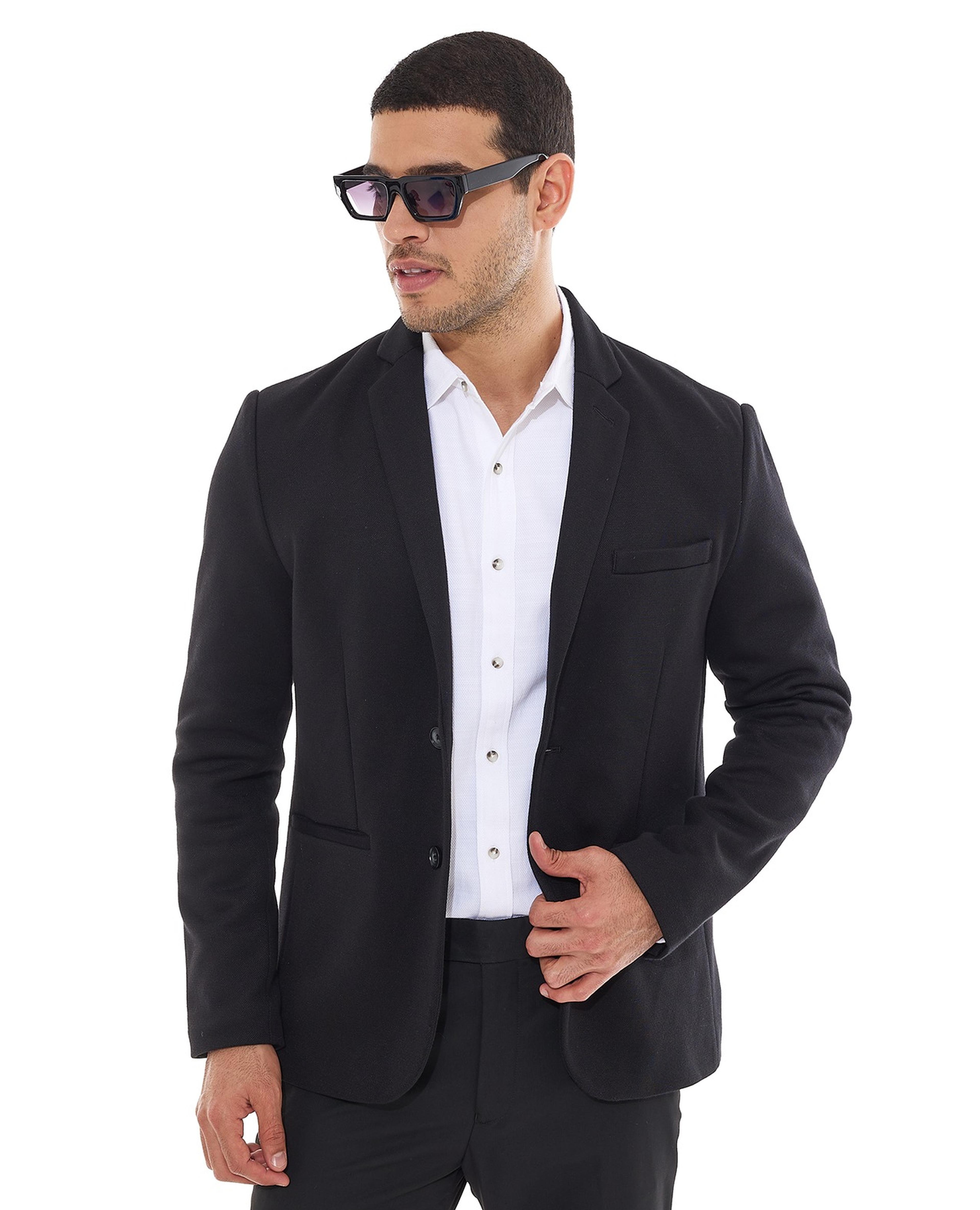 Solid Single Breasted Blazer