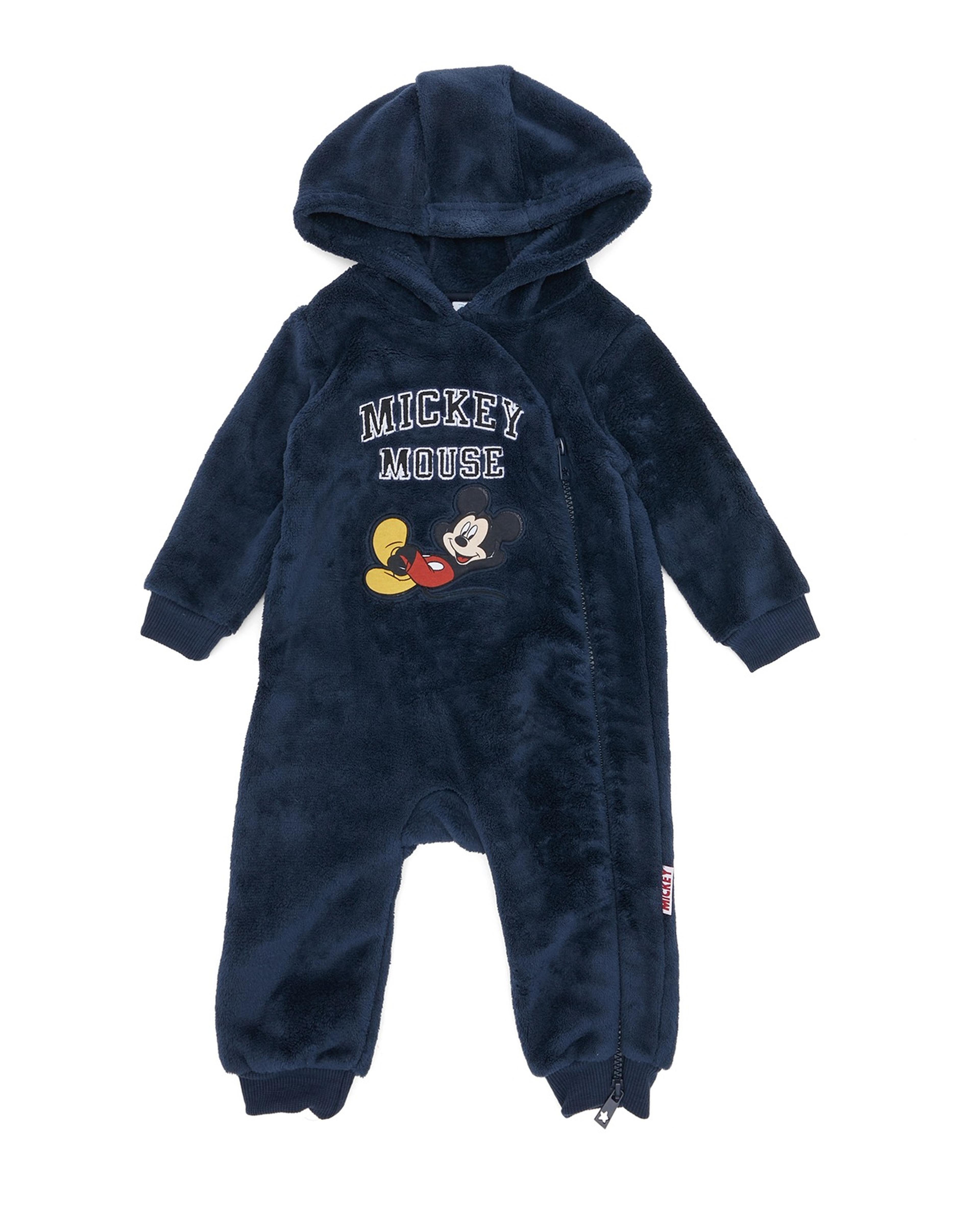 Mickey Mouse Applique Hooded Sleepsuit