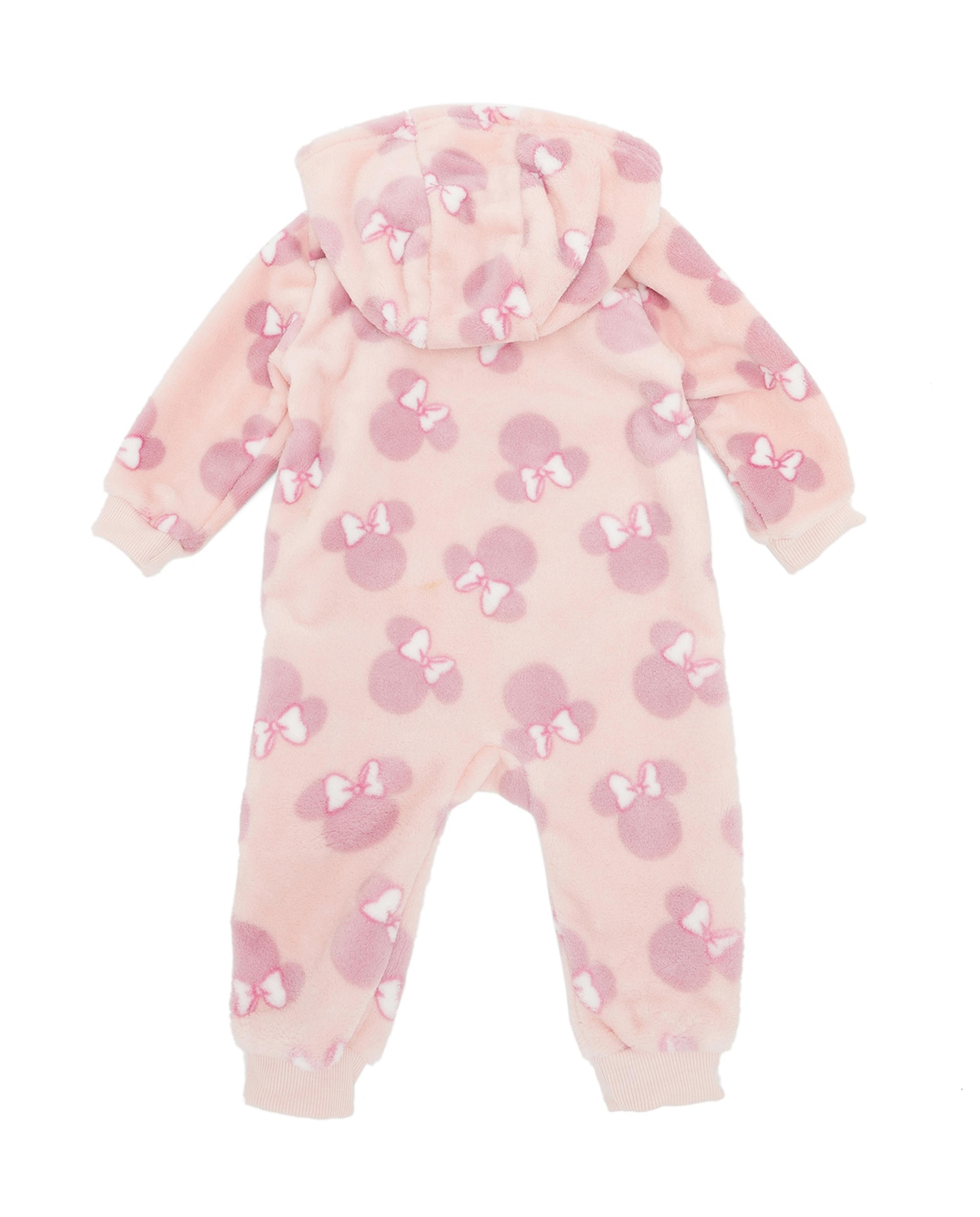 Minnie Mouse Applique Hooded Sleepsuit