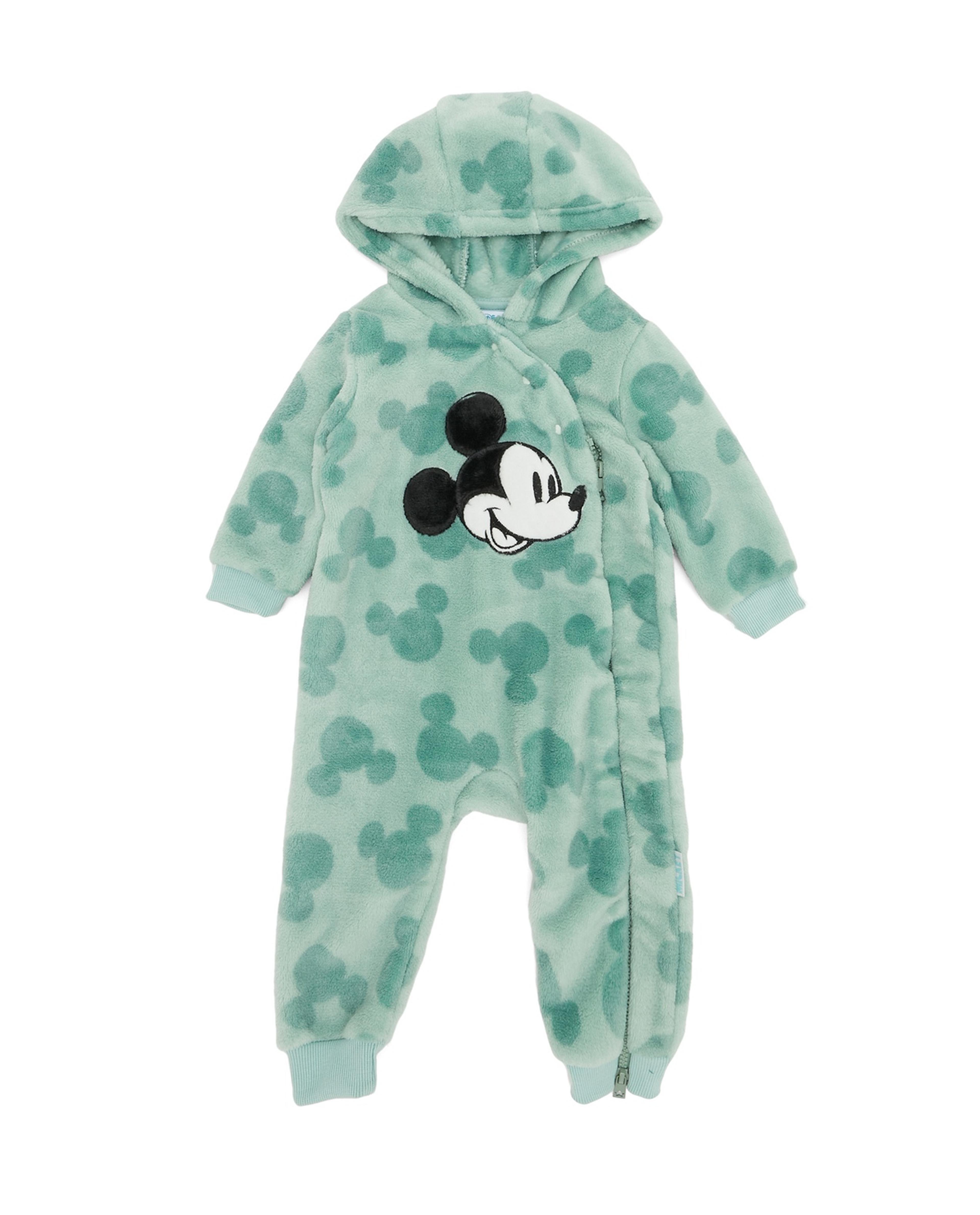 Mickey Mouse Printed Hooded Sleepsuit