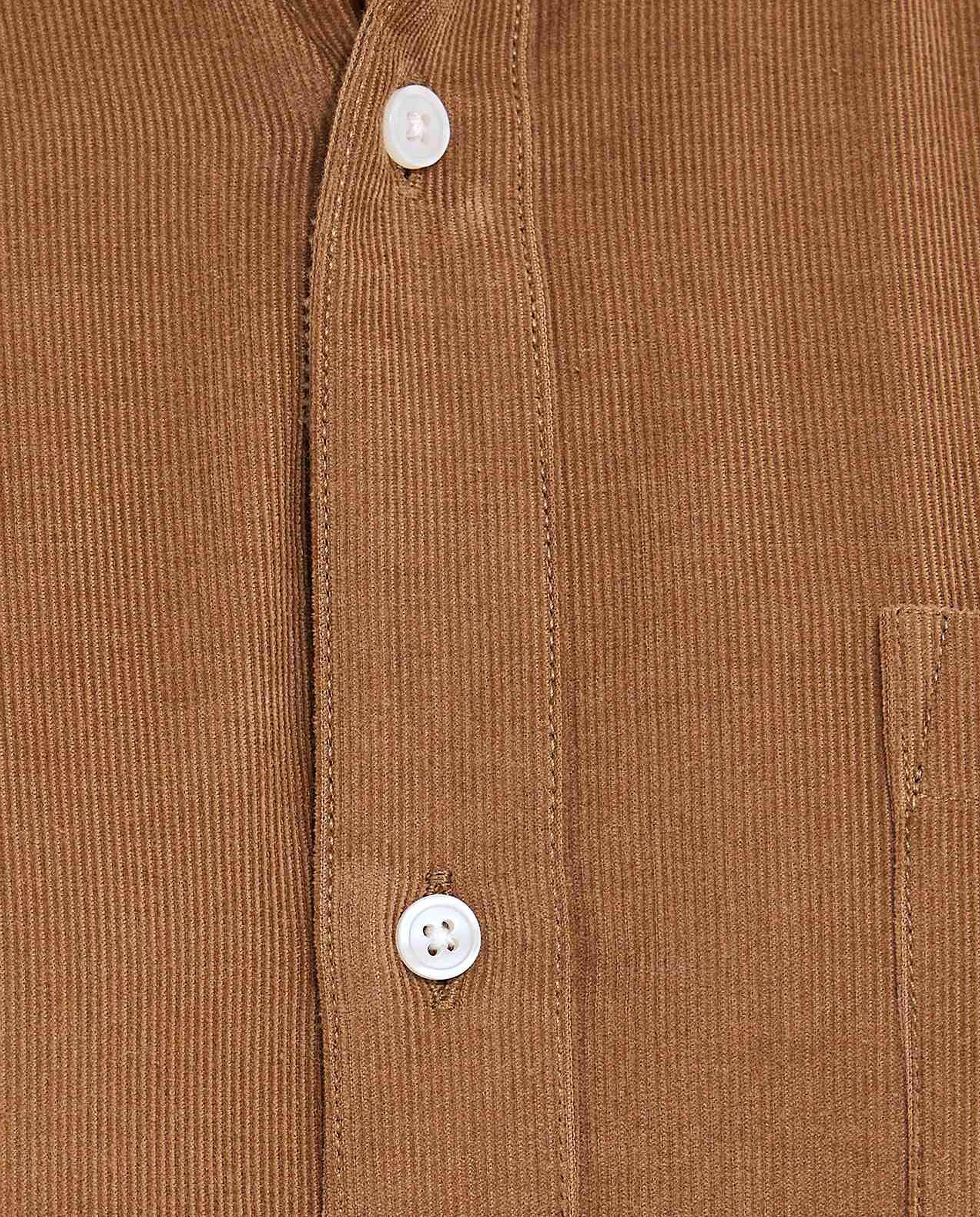 Solid Shirt with Button-Down Collar and Long Sleeves
