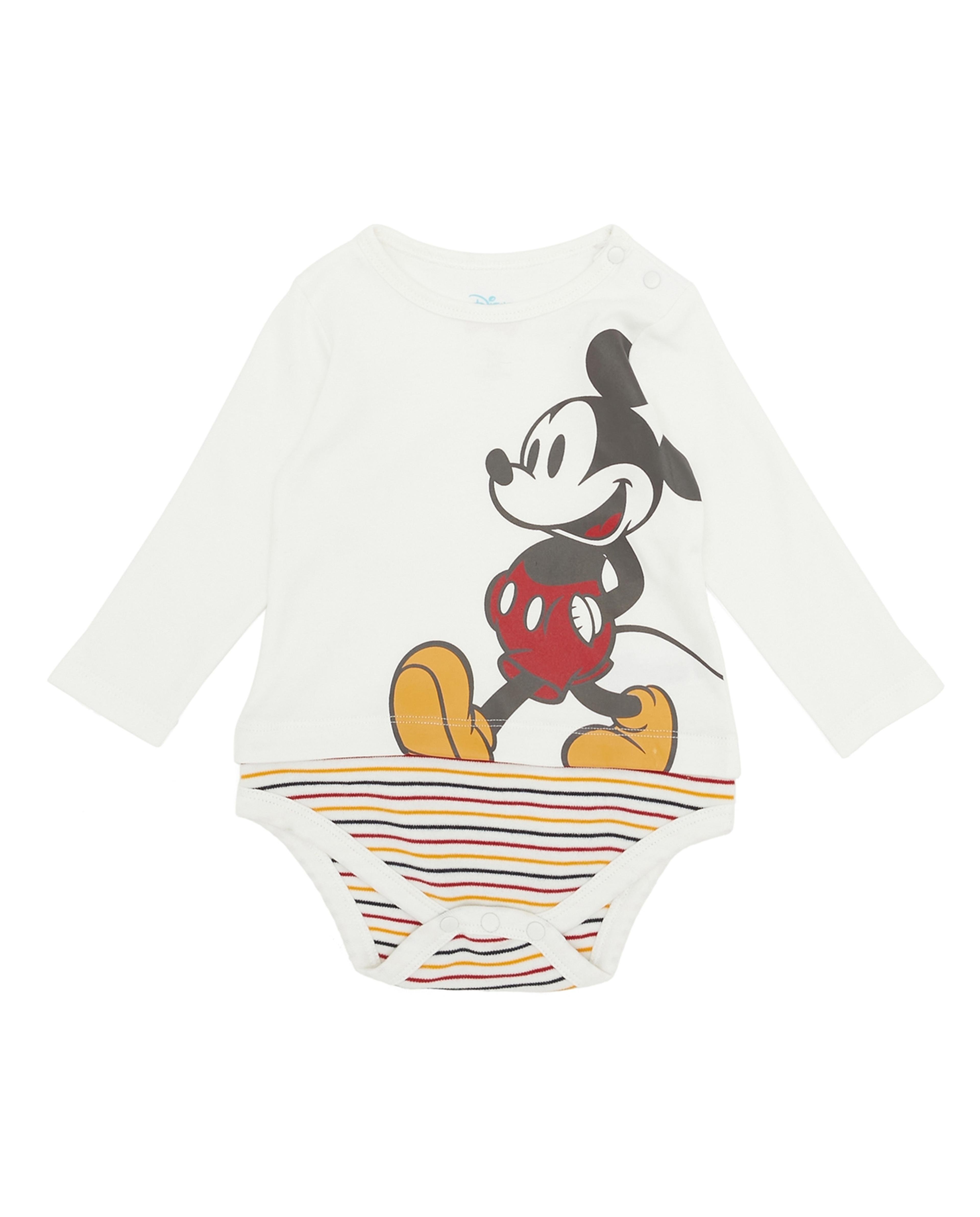 Mickey Mouse Print Bodysuit and Cap