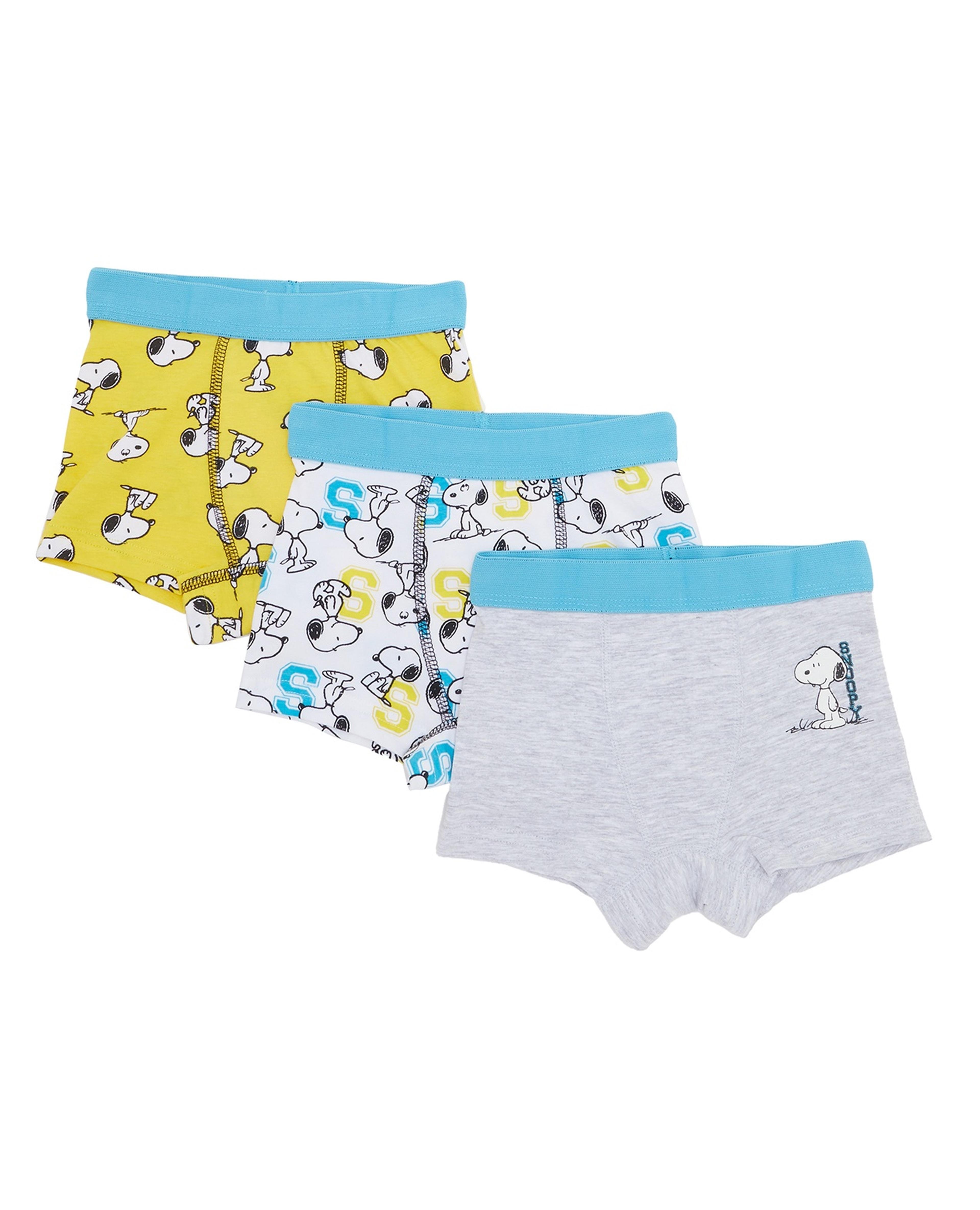 3 Pack Snoopy Print Boxer Briefs