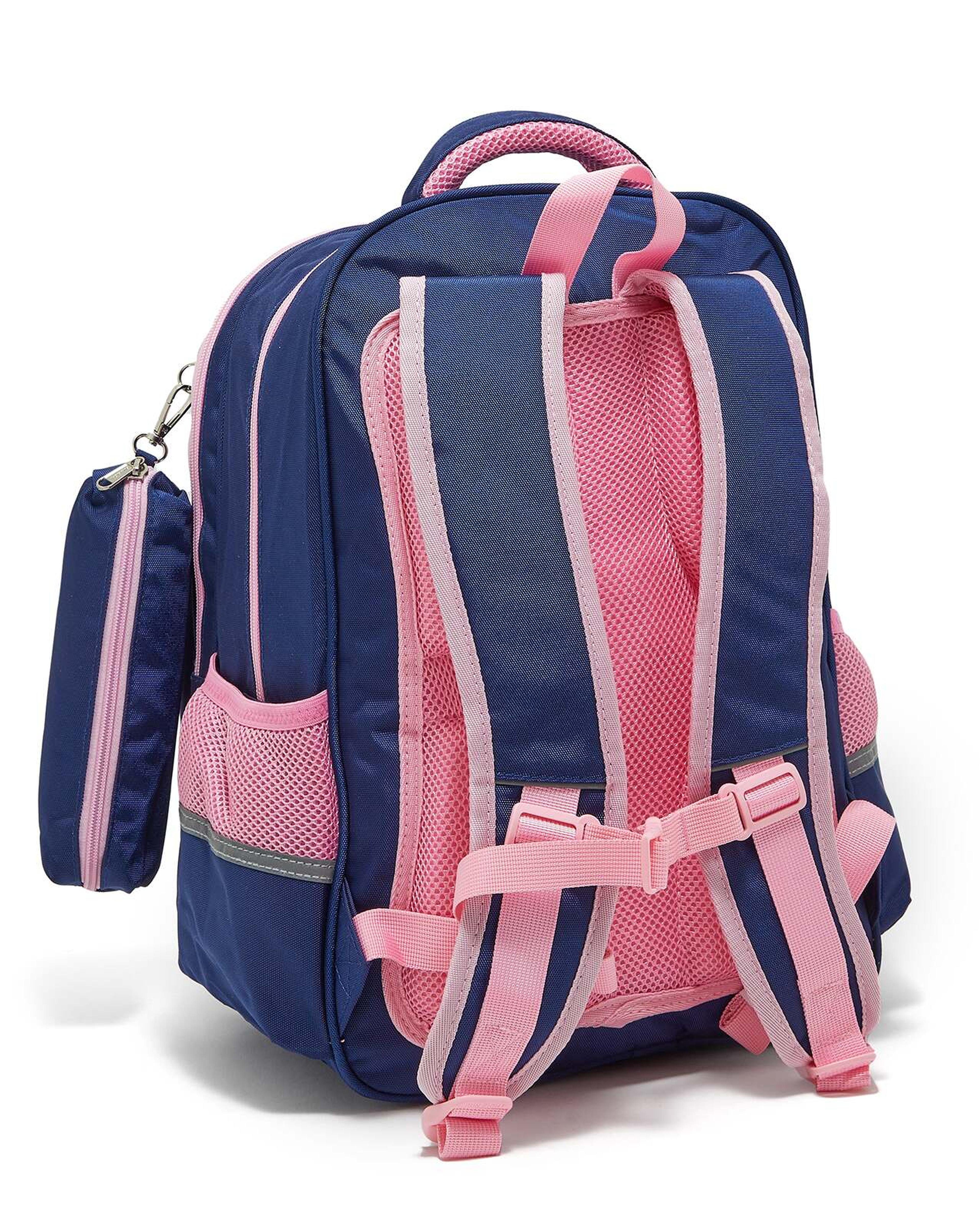 Color Block Backpack with Pencil Case