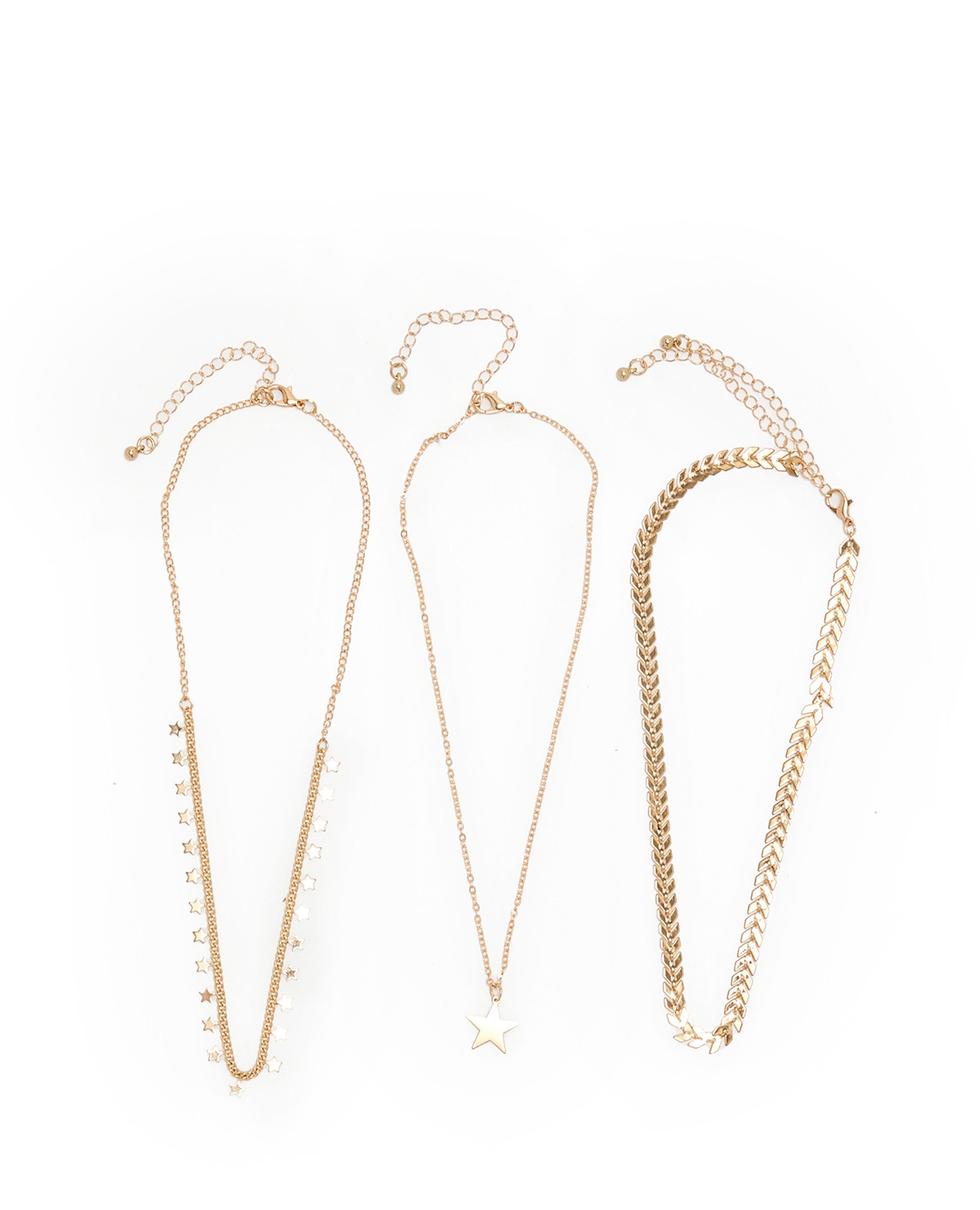 3 Piece Gold-Tone Necklaces