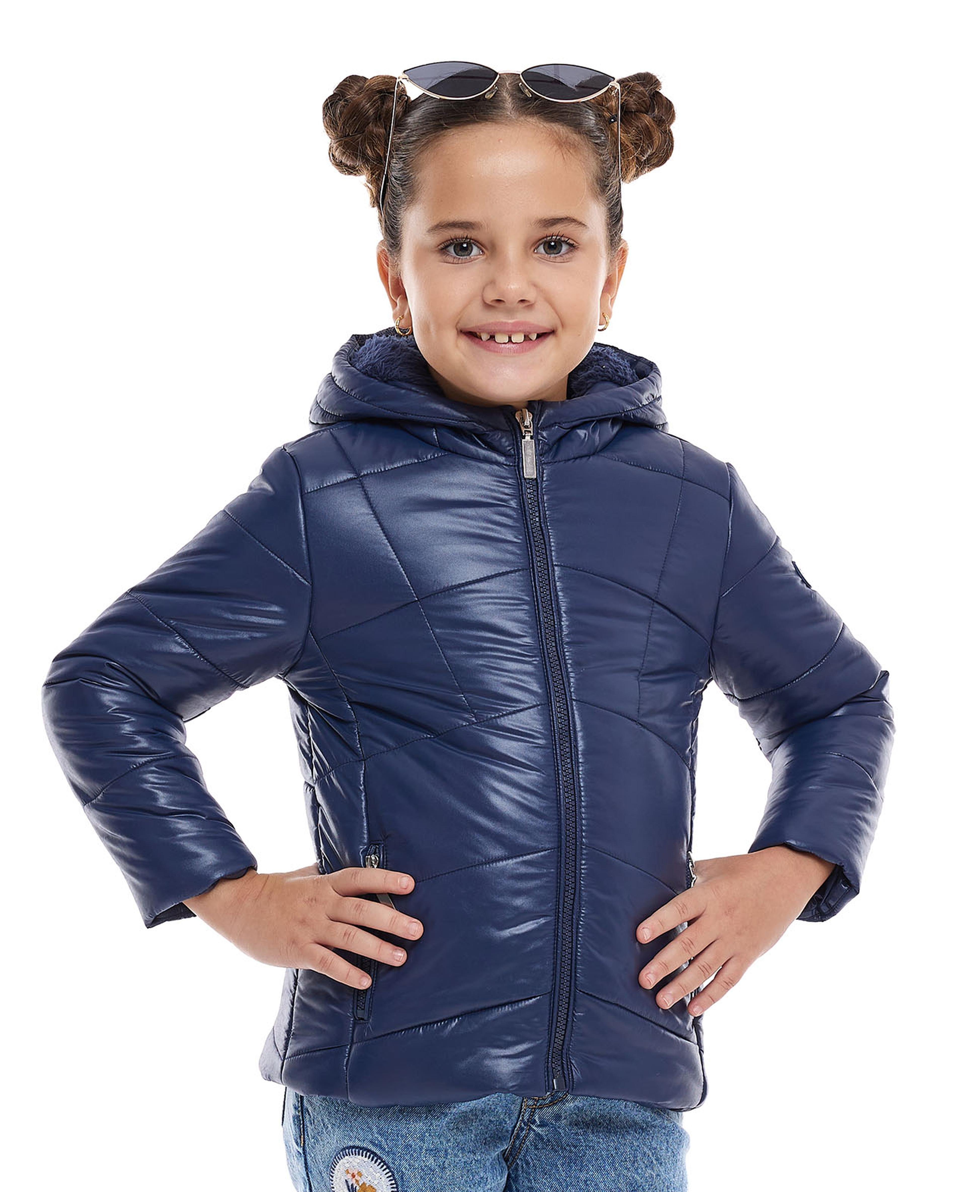 Puffer Hooded Jacket with Zipper Closure