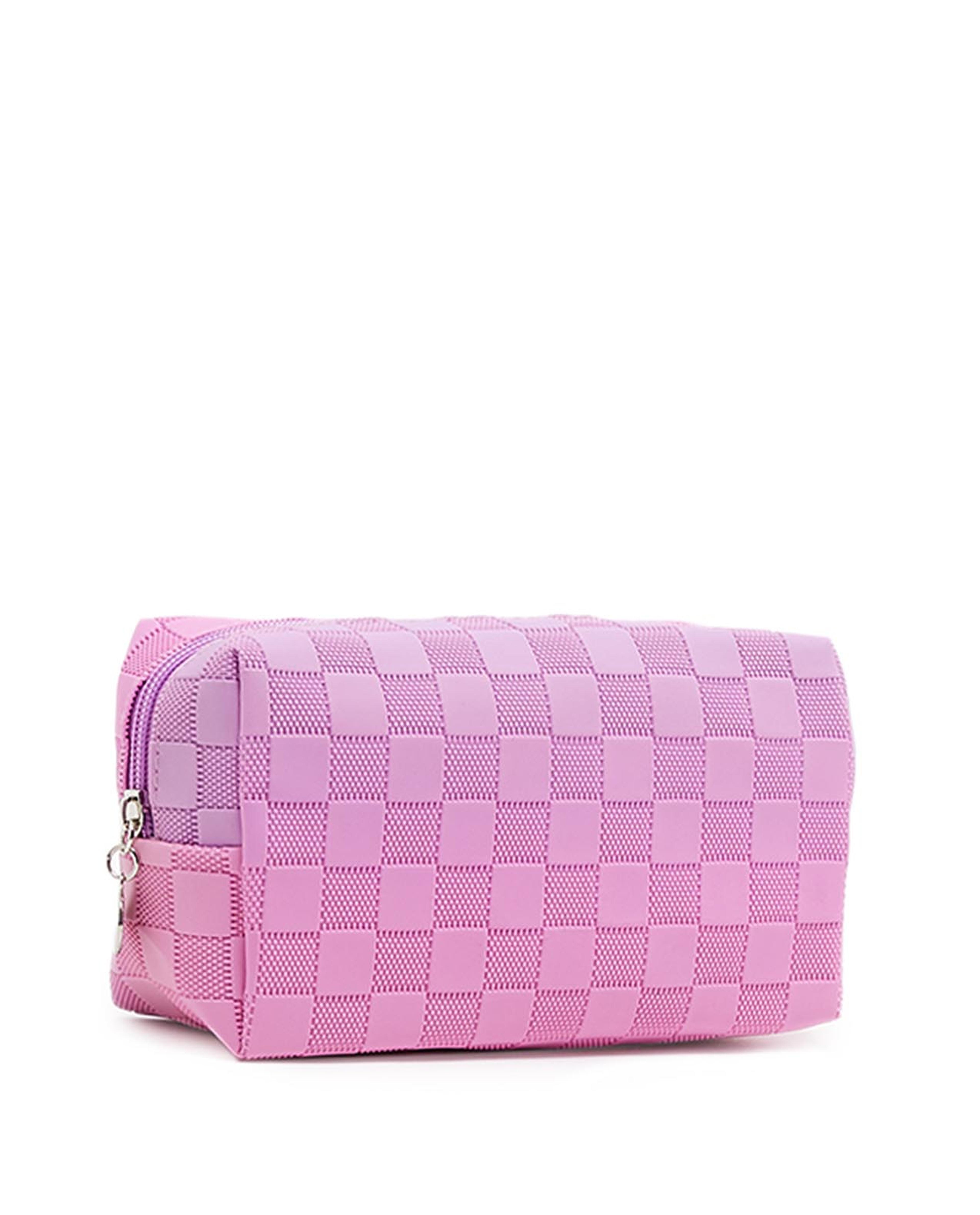 Checked Cosmetic Pouch