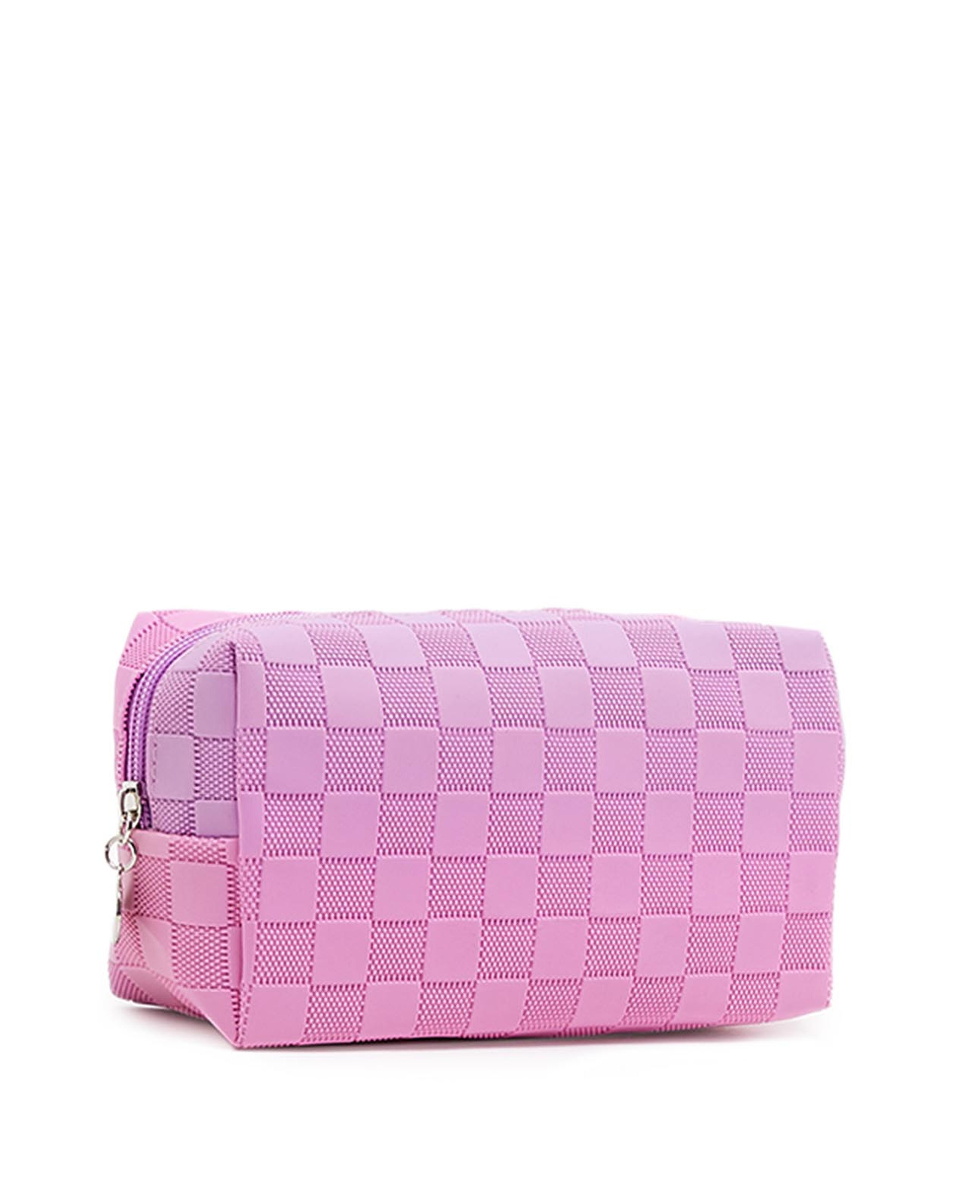 Checked Cosmetic Pouch