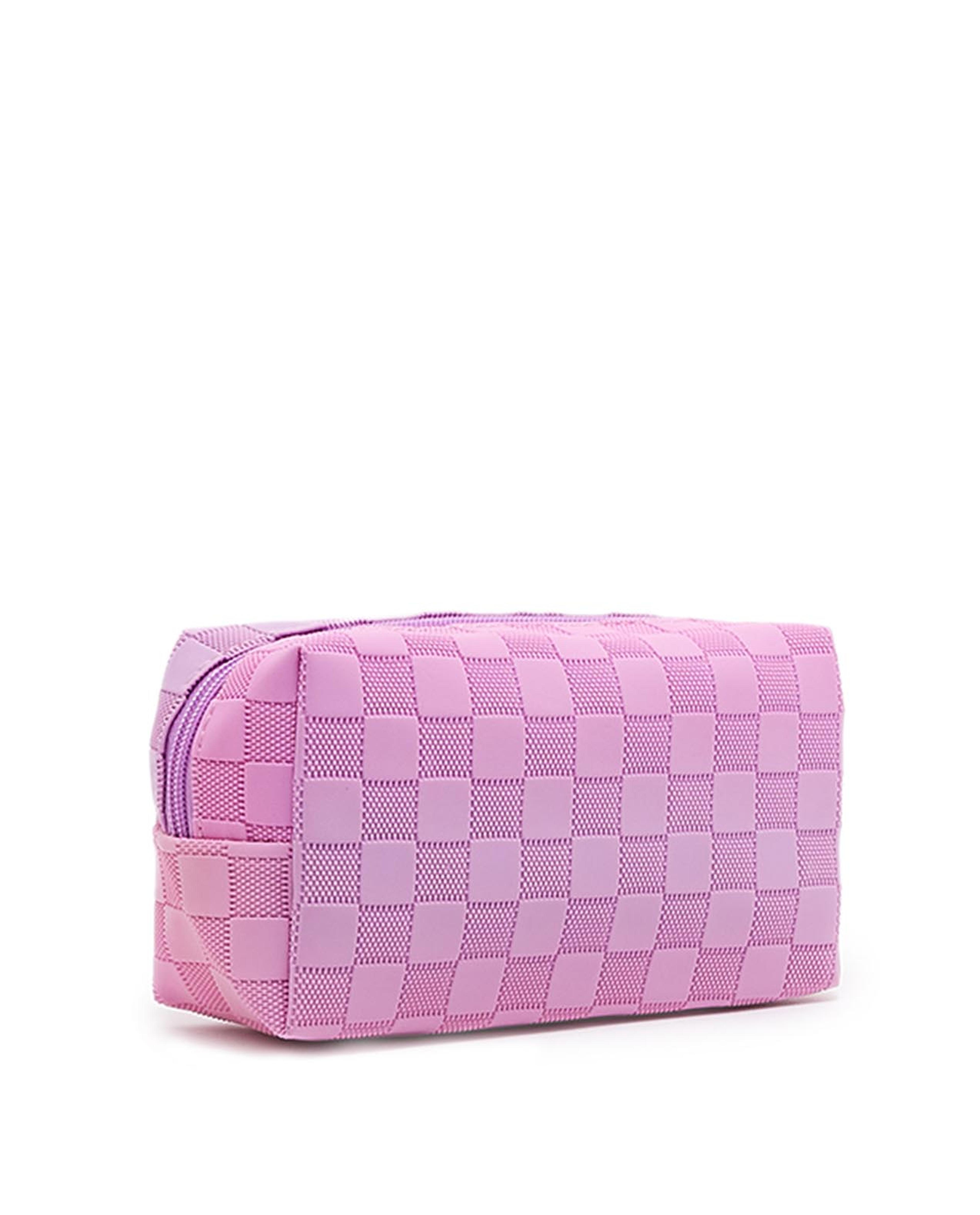 Checked Cosmetic Pouch