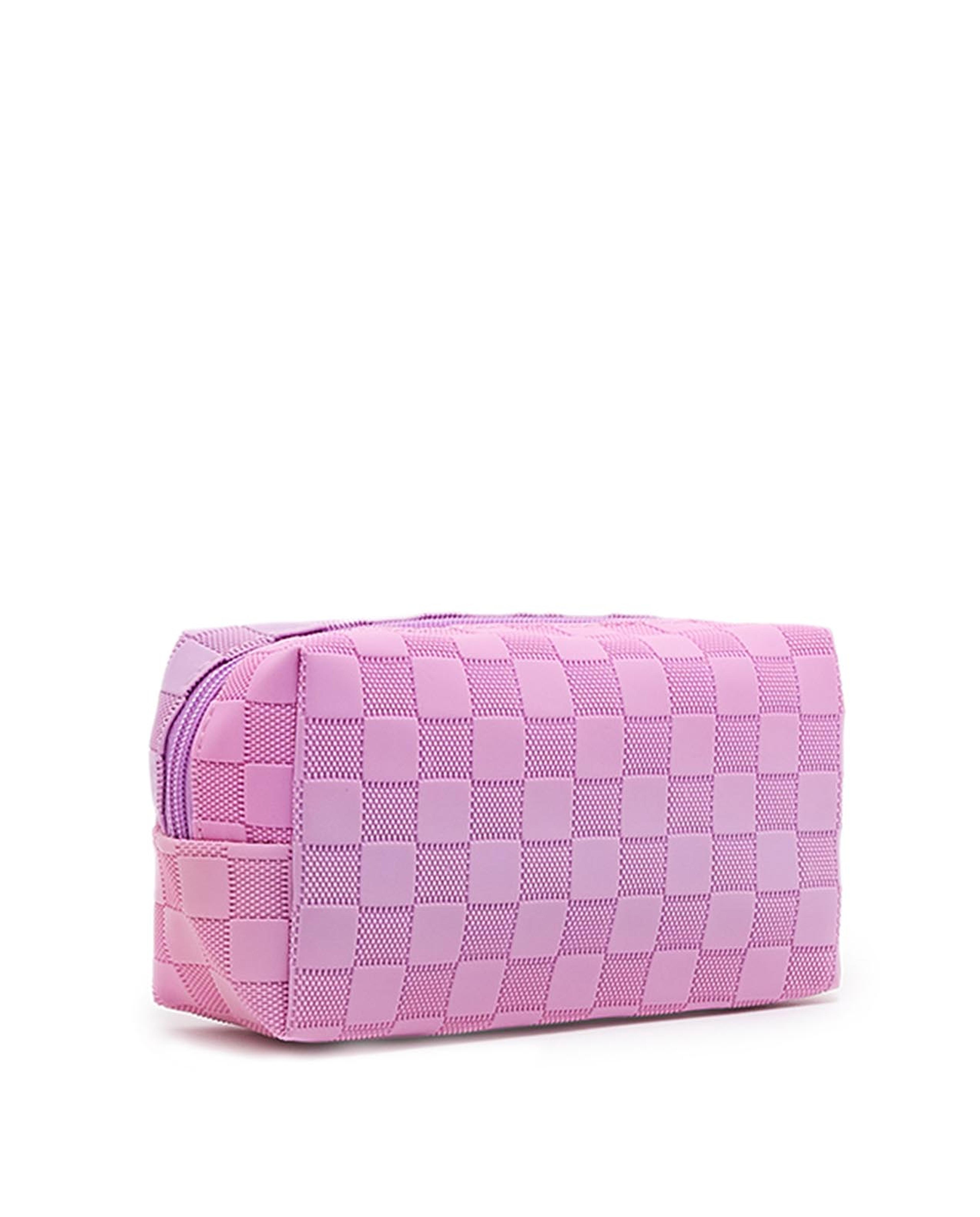 Checked Cosmetic Pouch
