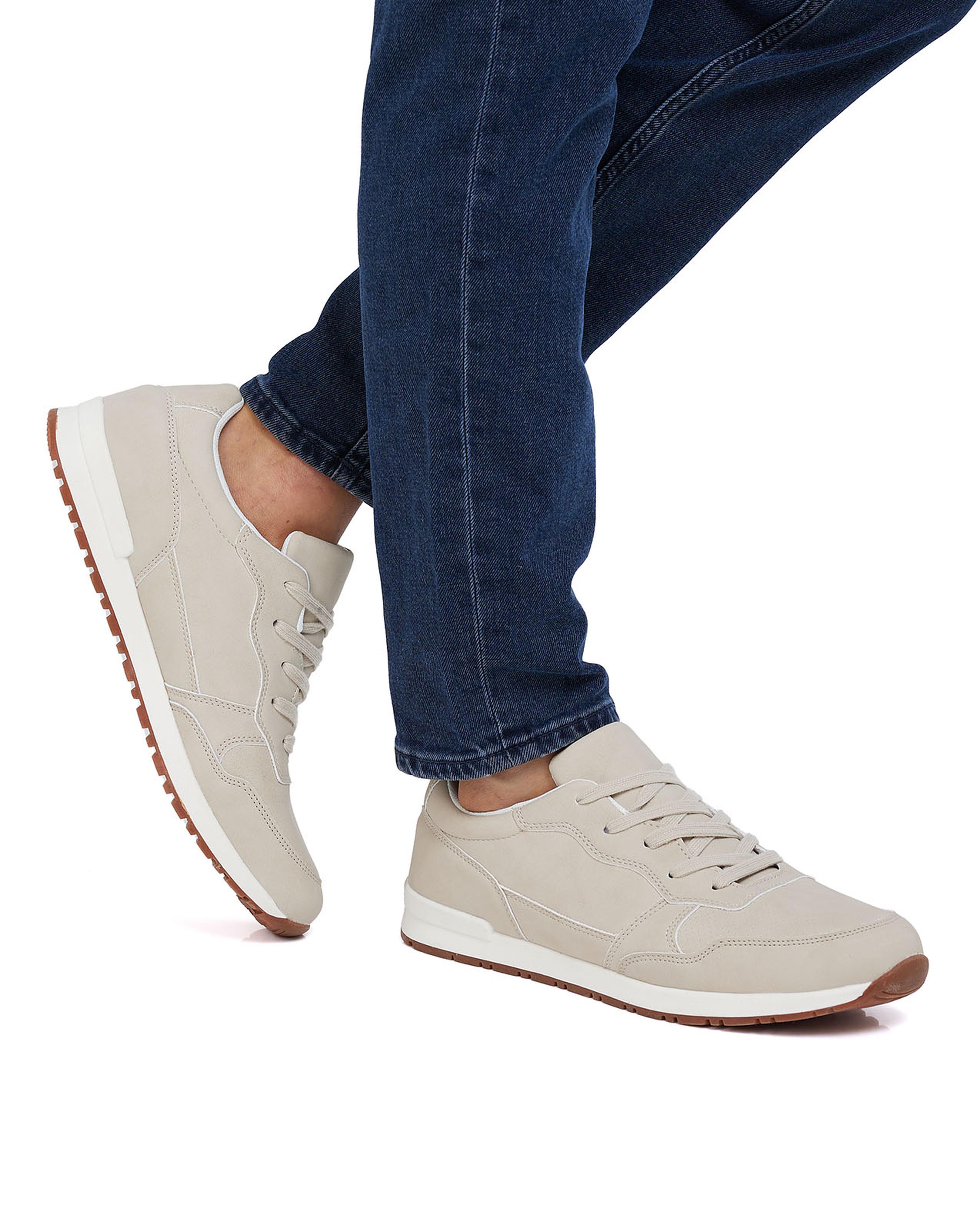 Solid Lace-Up Casual Shoes