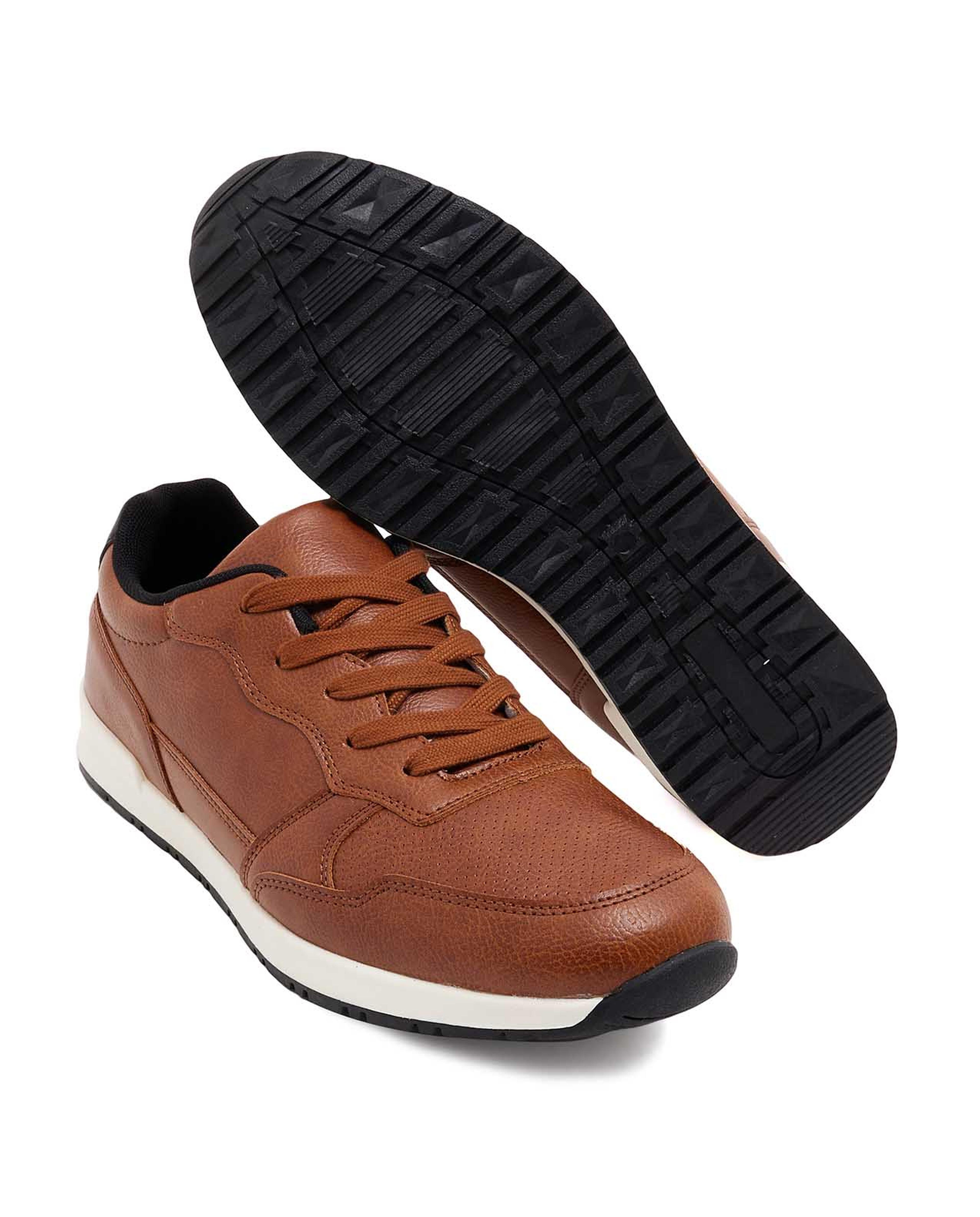 Solid Lace-Up Casual Shoes