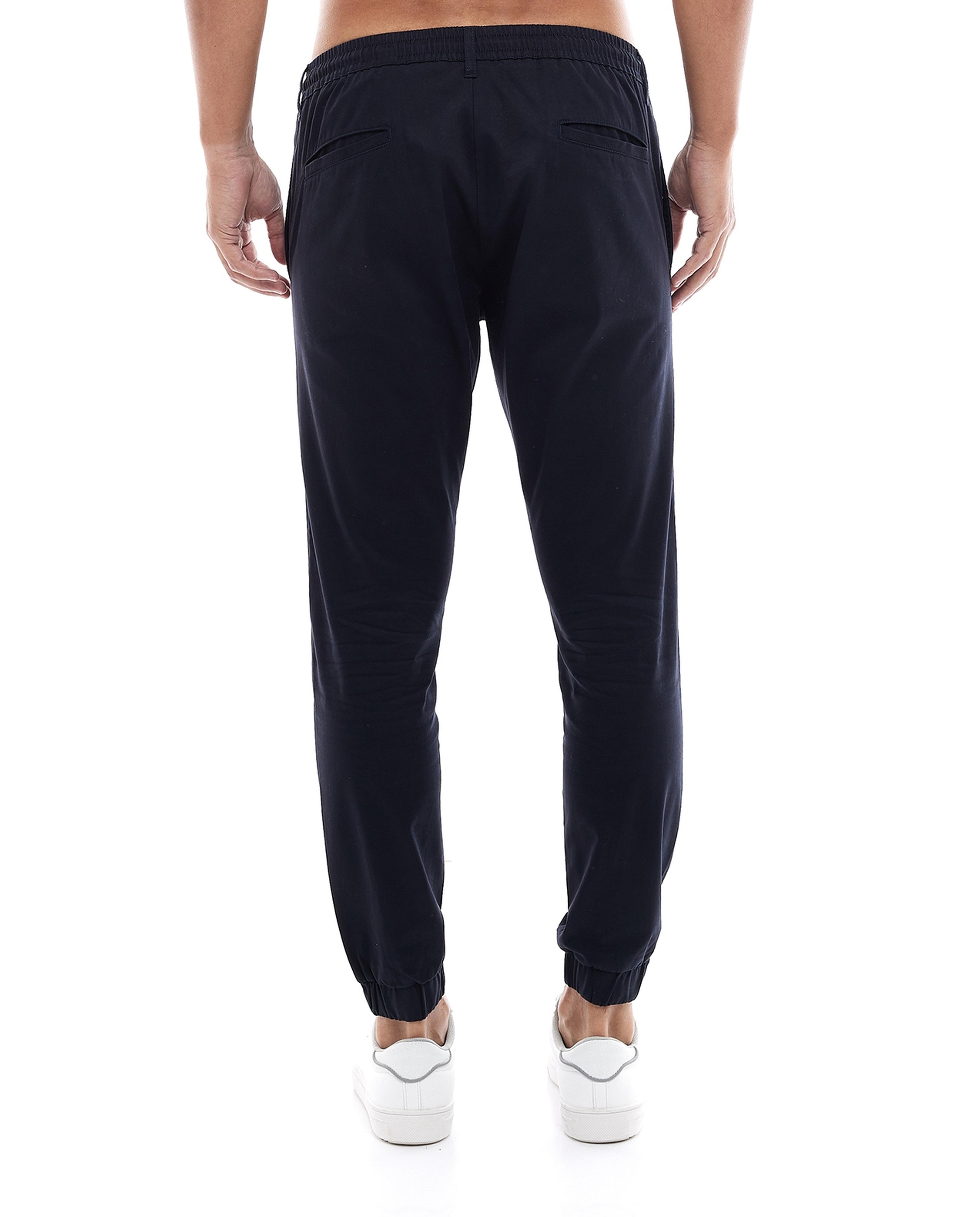Solid Jogger Pants with Drawstring Waist