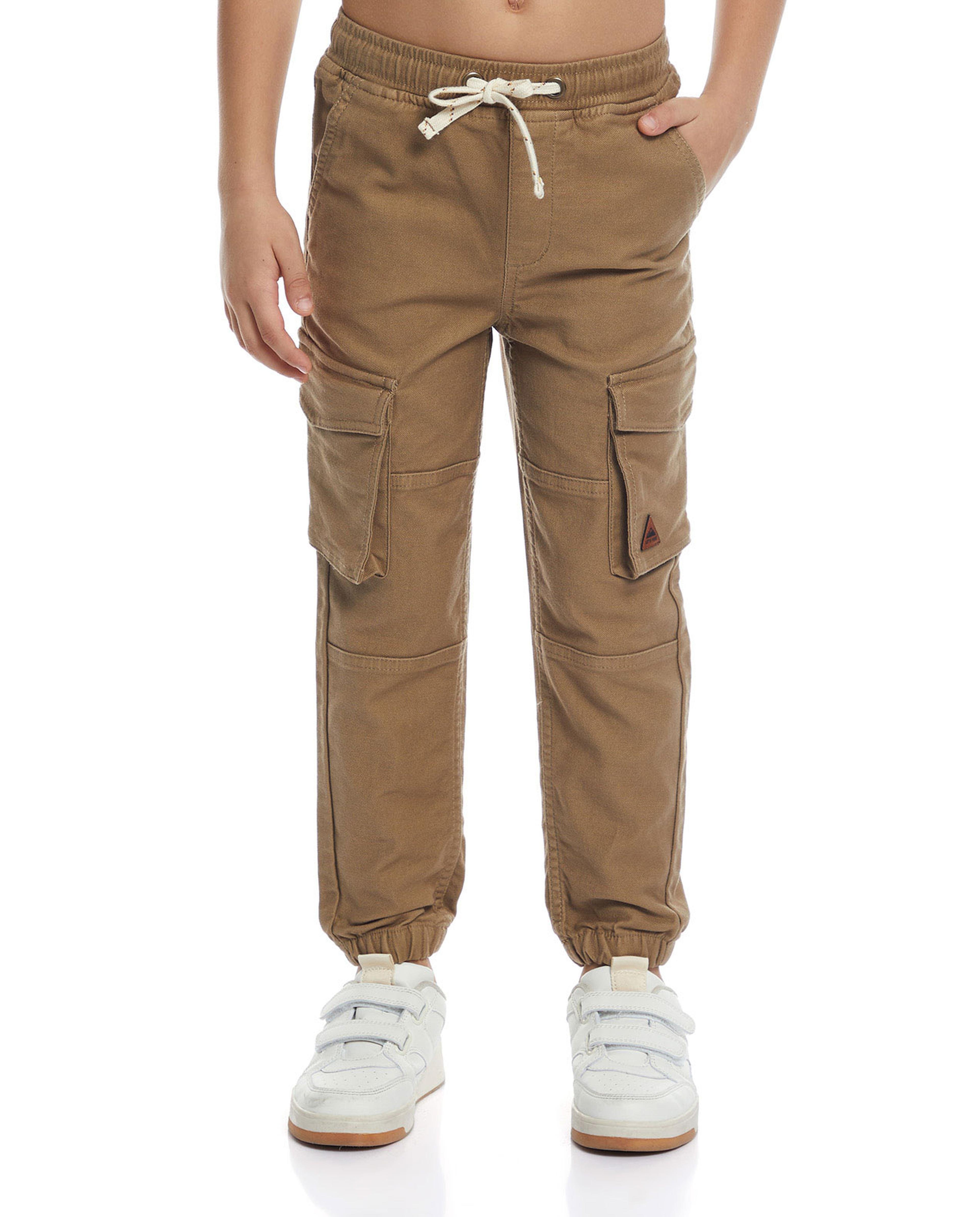 Solid Jogger pants with Drawstring Waist