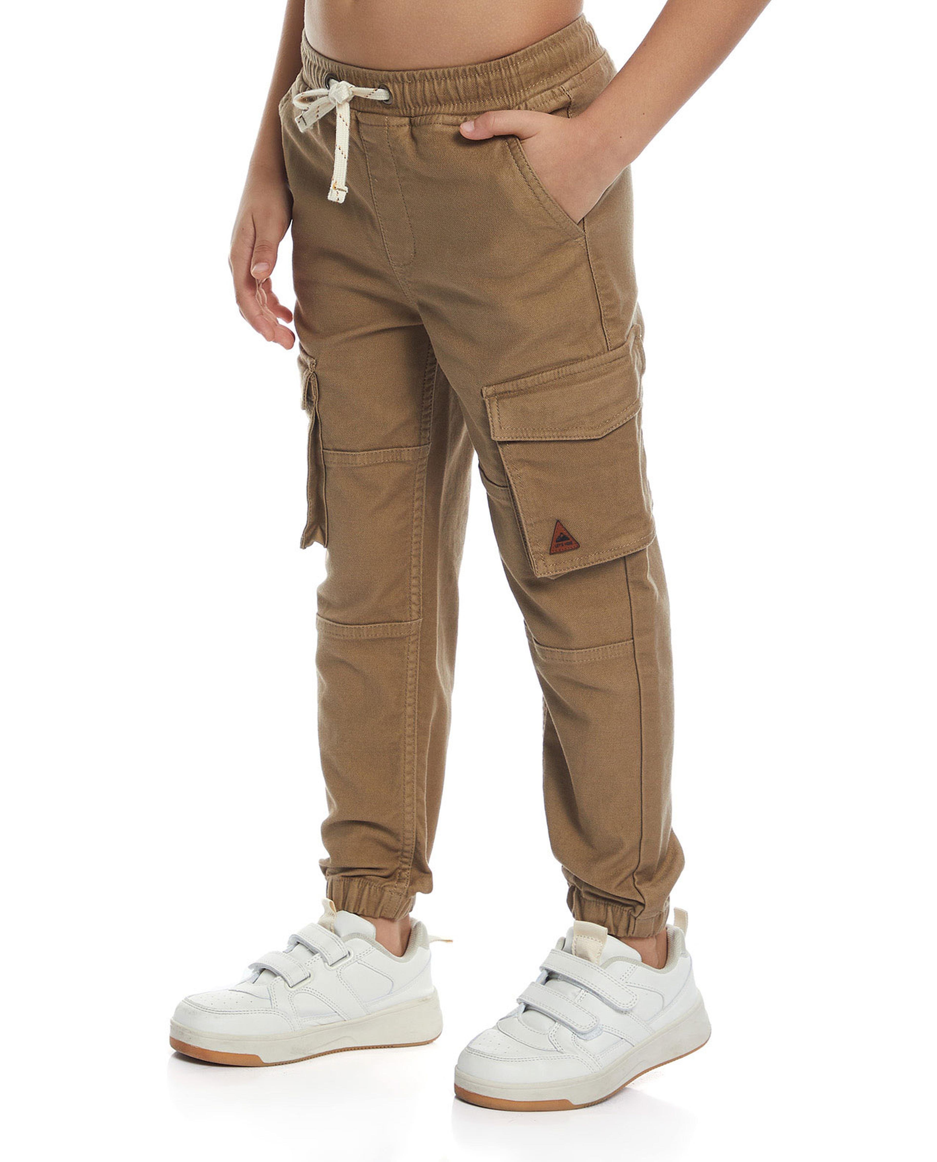 Solid Jogger pants with Drawstring Waist