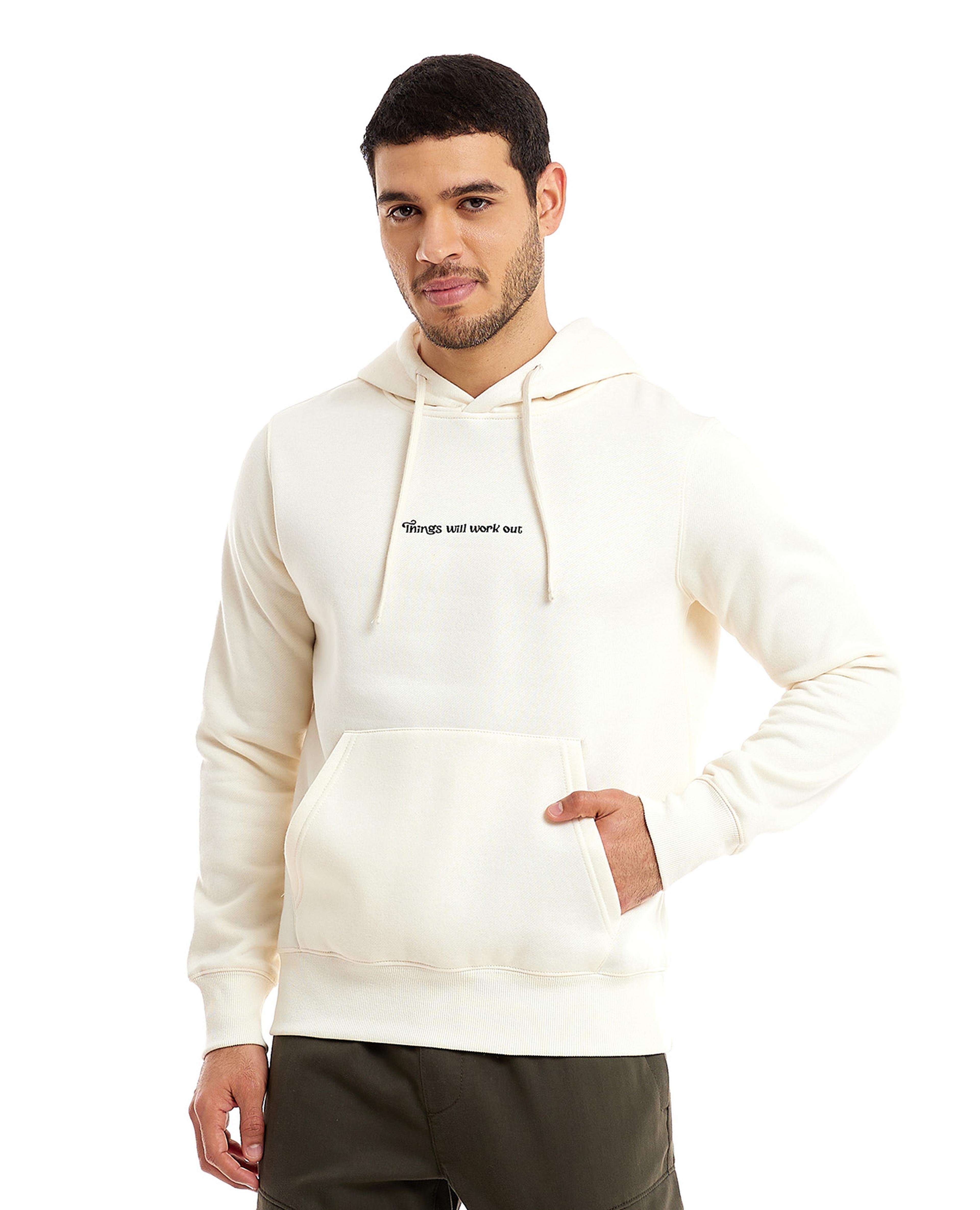 Back Embroidered Hoodie with Long Sleeves